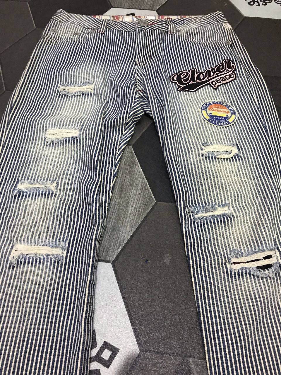 Hysteric Glamour × Japanese Brand Japan 🇯🇵 colza distressed patchwork Size US 31 - 2 Thumbnail