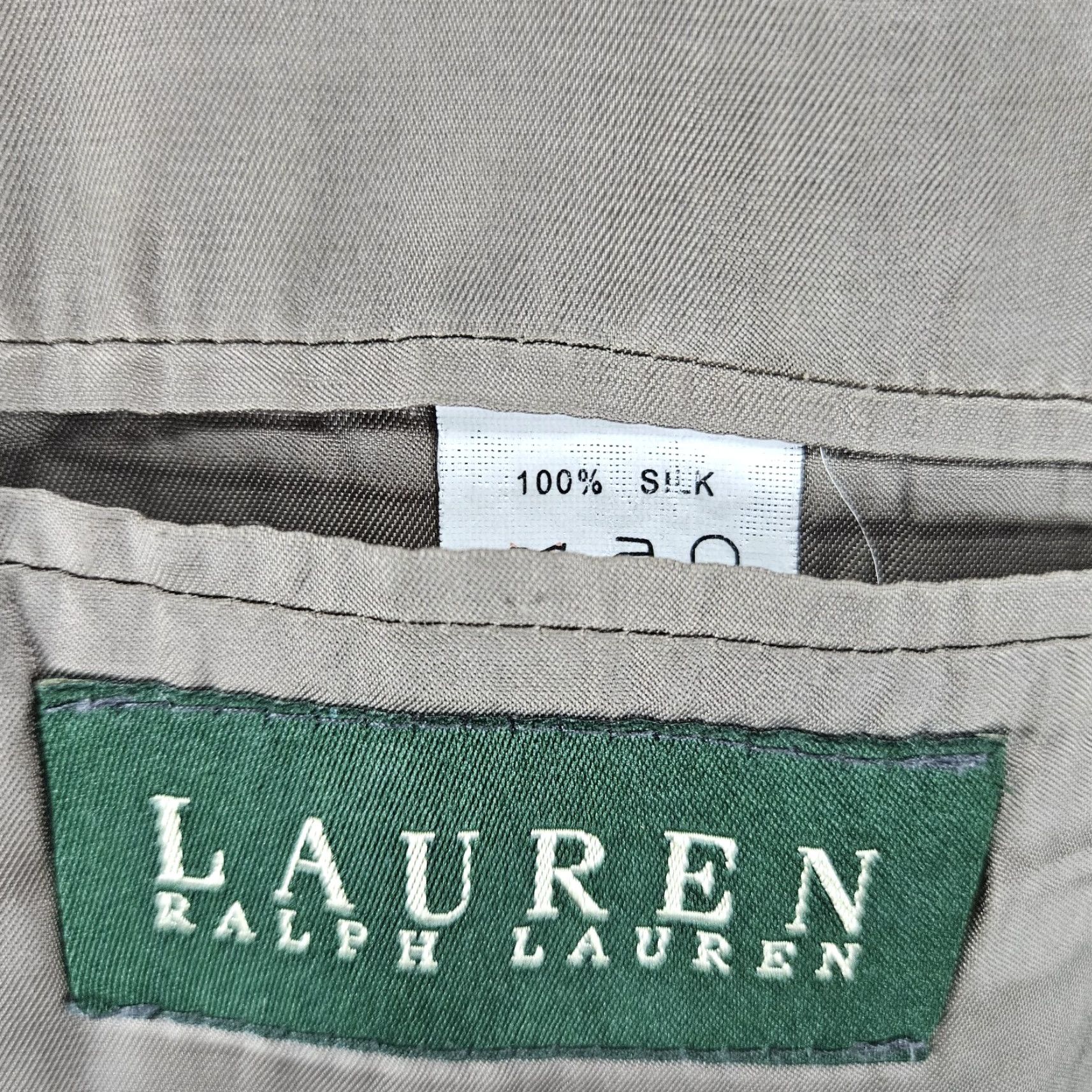 Ralph Lauren Lauren Ralph Lauren Sport Coat Blazer Notch 2 Button Single-Breasted Silk Beige 43R Men Size 46R - 3 Thumbnail