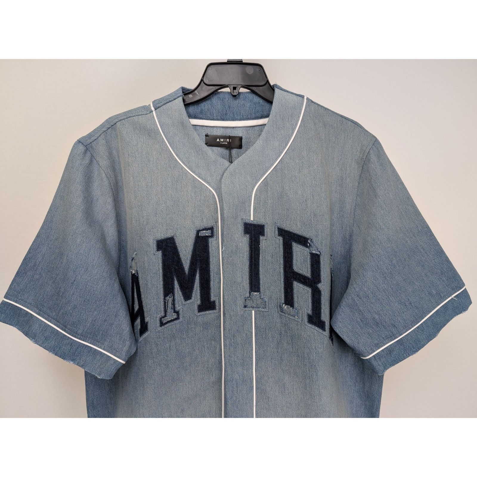 Amiri o1rshd1 Sunfaded Baseball Shirt Perfect in Indigo Blue Size US XL / EU 56 / 4 - 5 Thumbnail