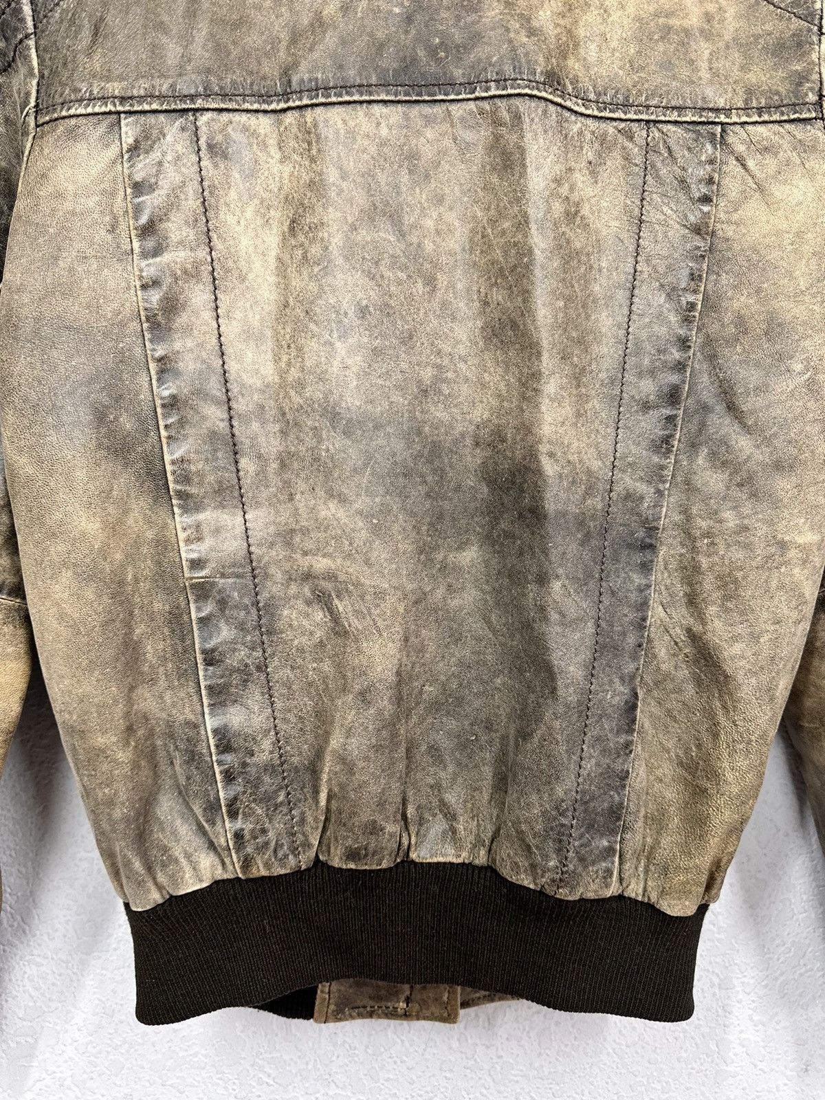 14th Addiction Vintage Leather Jacket Y2K Faded Rick Owens Style Diesel GOA Size S / US 4 / IT 40 - 15 Thumbnail
