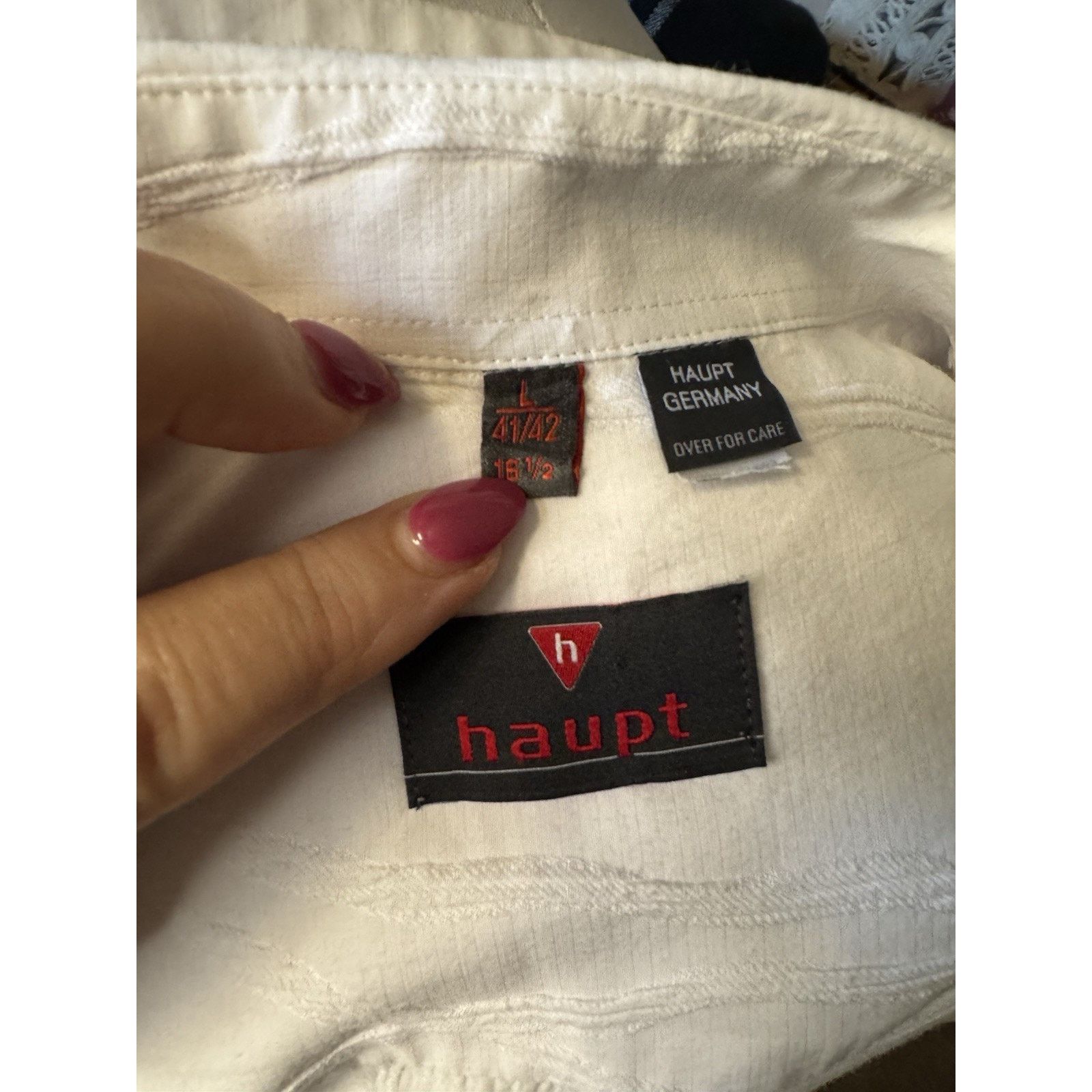Haupt Haupt 41/42 16.5 White Relaxed Coastal Button Down Shirt Size US L / EU 52-54 / 3 - 6 Thumbnail