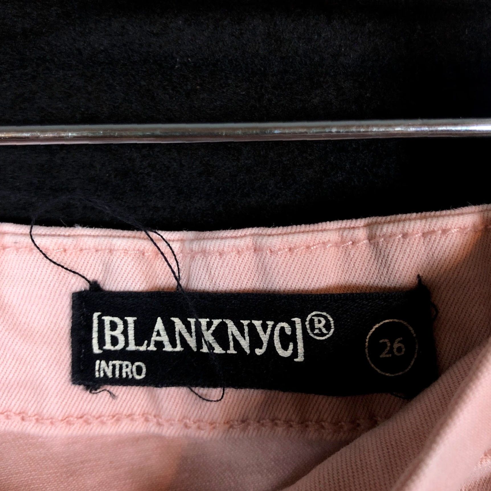 Vintage Blank NYC Jeans Pink Denim Low Rise Skinny Fit Distressed Stretch 26 Women, Regular, 5-Pocket, Cotton Spandex, Inseam 26.5 in, Size 26 Size 26" / US 2 / IT 38 - 4 Thumbnail