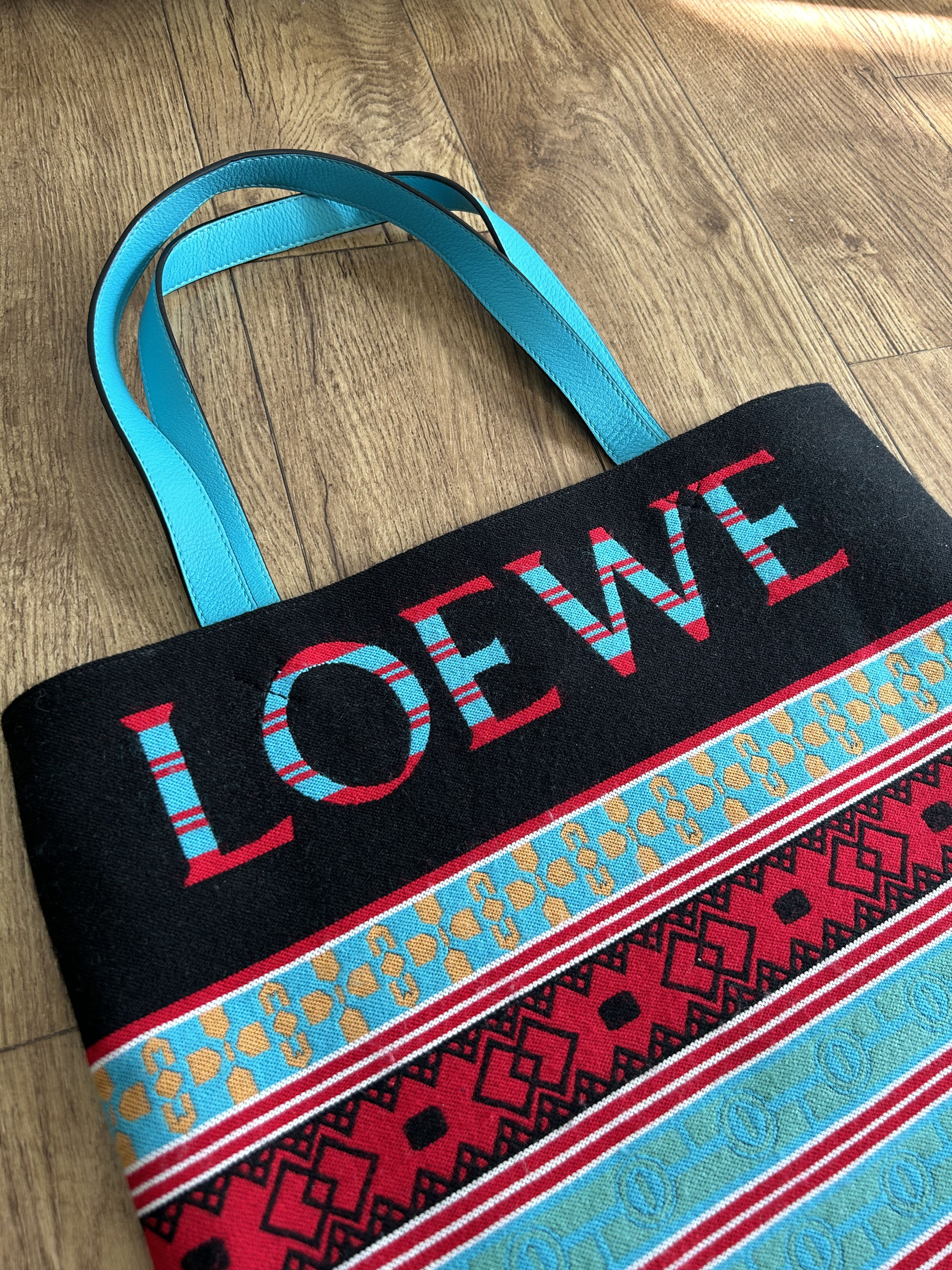 Loewe LOEWE Cobalt Blue Jacquard Tote Bag Size ONE SIZE - 3 Thumbnail