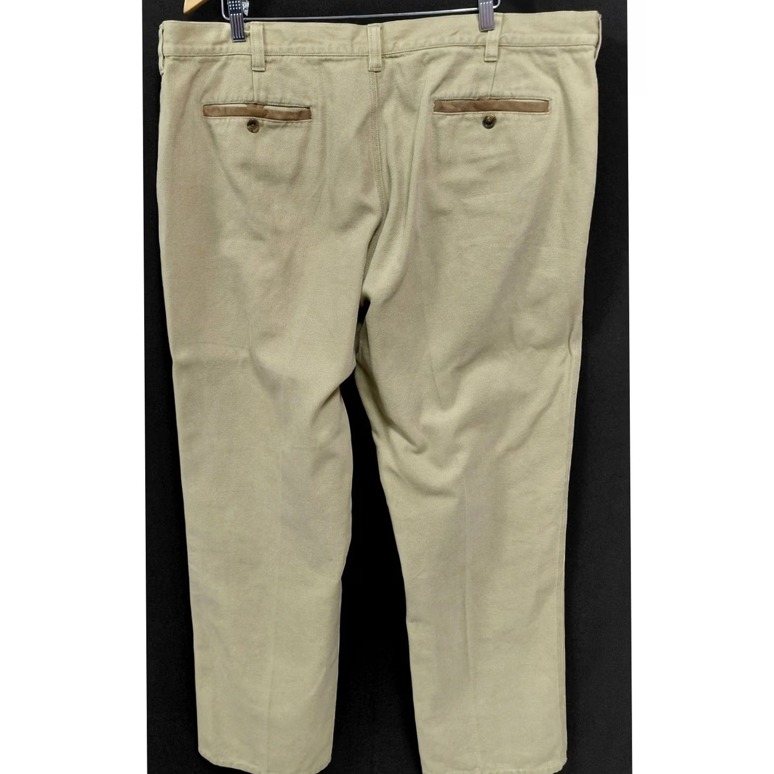 Orvis Orvis Pants Beige Solid Cotton Regular Fit Men 44 Woven Chino Straight Rise Mid 10-12 in Inseam 33 in Button Machine Washable Casual Size US 44 / EU 60 - 2 Thumbnail