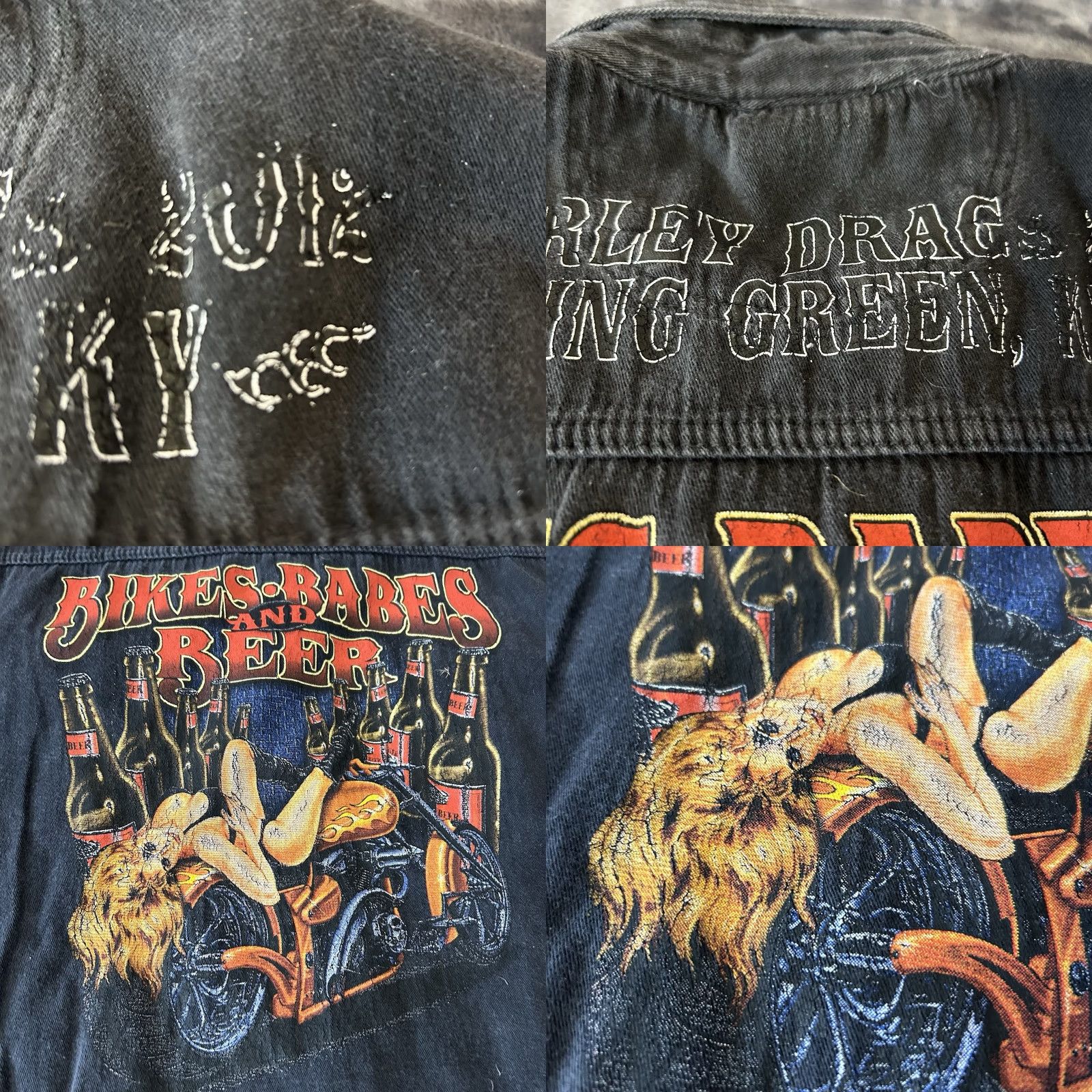 Harley Davidson VINTAGE Harley Davidson Unik Denim Button Up Vest Men 3XL Black Bowling Green Kentucky Size US XXL / EU 58 / 5 - 10 Thumbnail