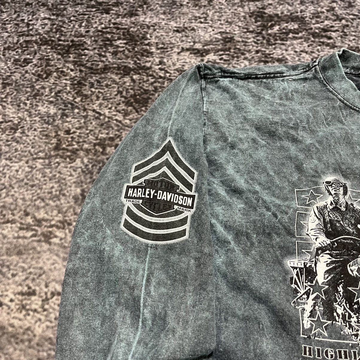 Harley Davidson Vintage Harley Davidson Biker Eagle Grunge Longsleeve Shirt Size US L / EU 52-54 / 3 - 5 Thumbnail