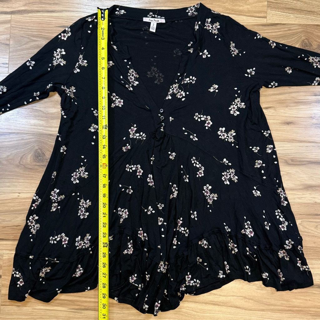 Free People Free People Women’s Floral Tunic Top SP Black Size S / US 4 / IT 40 - 5 Thumbnail