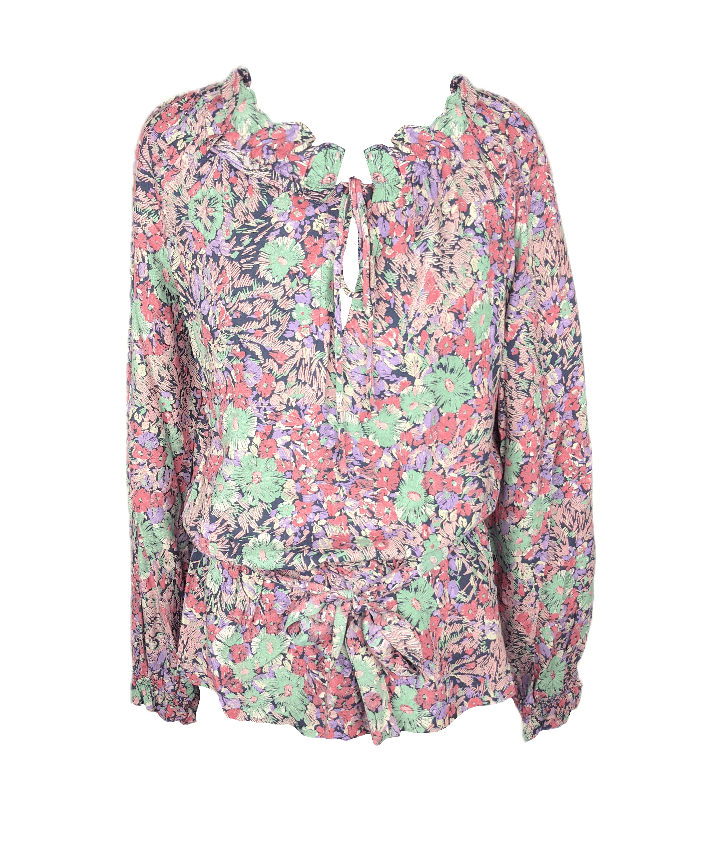 Vintage 1970's Pink Floral Top Size S / US 4 / IT 40 - 1 Thumbnail