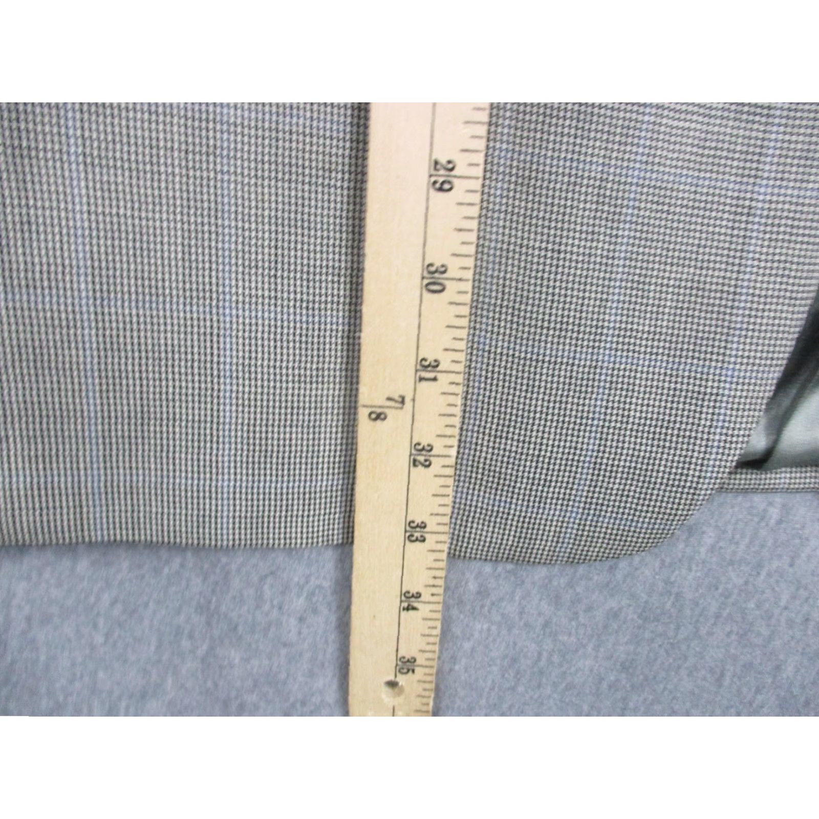Tommy Hilfiger VINTAGE Tommy Hilfiger Mens Blazer Sport Coat Houndstooth Windowpane Gray 90s Made USA 3-Button Notch Lapel Regular 2 Piece Size 46R - 3 Thumbnail