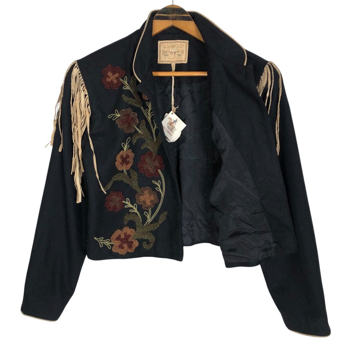Cowboy Equipment Vintage 90s Double D Ranch Wear Wool Cowgirl Fringe Jacket Size S / US 4 / IT 40 - 11 Thumbnail