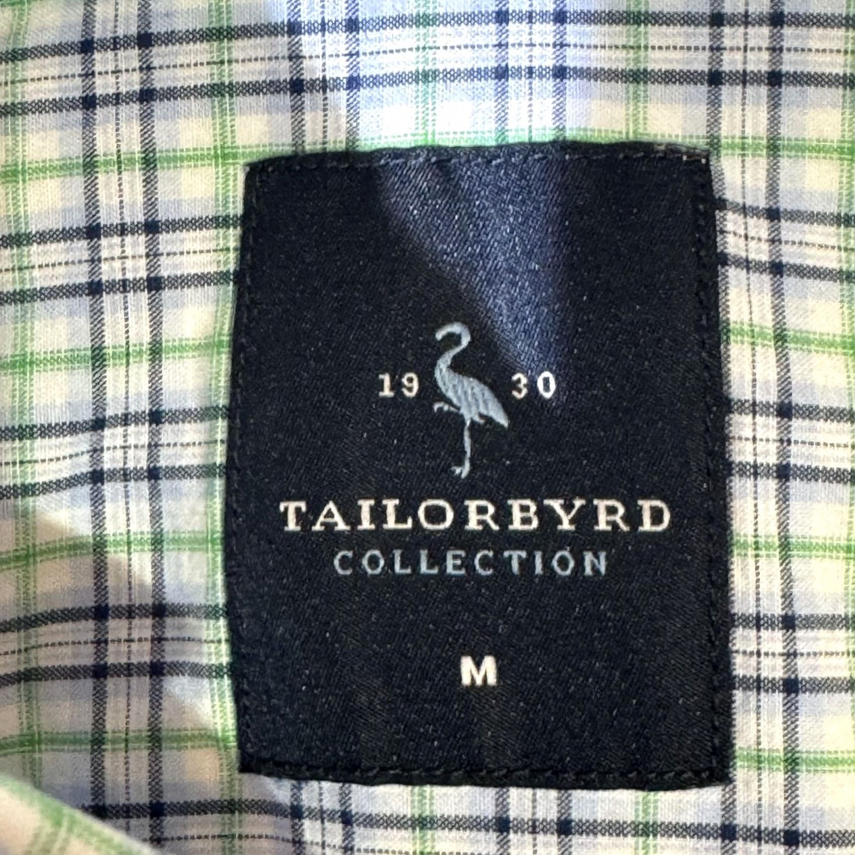 Tailorbyrd TAILORBYRD Men's Shirt Plaid Button-Down Long Sleeve Blue Green Embroidered Flamingo Pocket Cotton Regular M Size US M / EU 48-50 / 2 - 7 Thumbnail