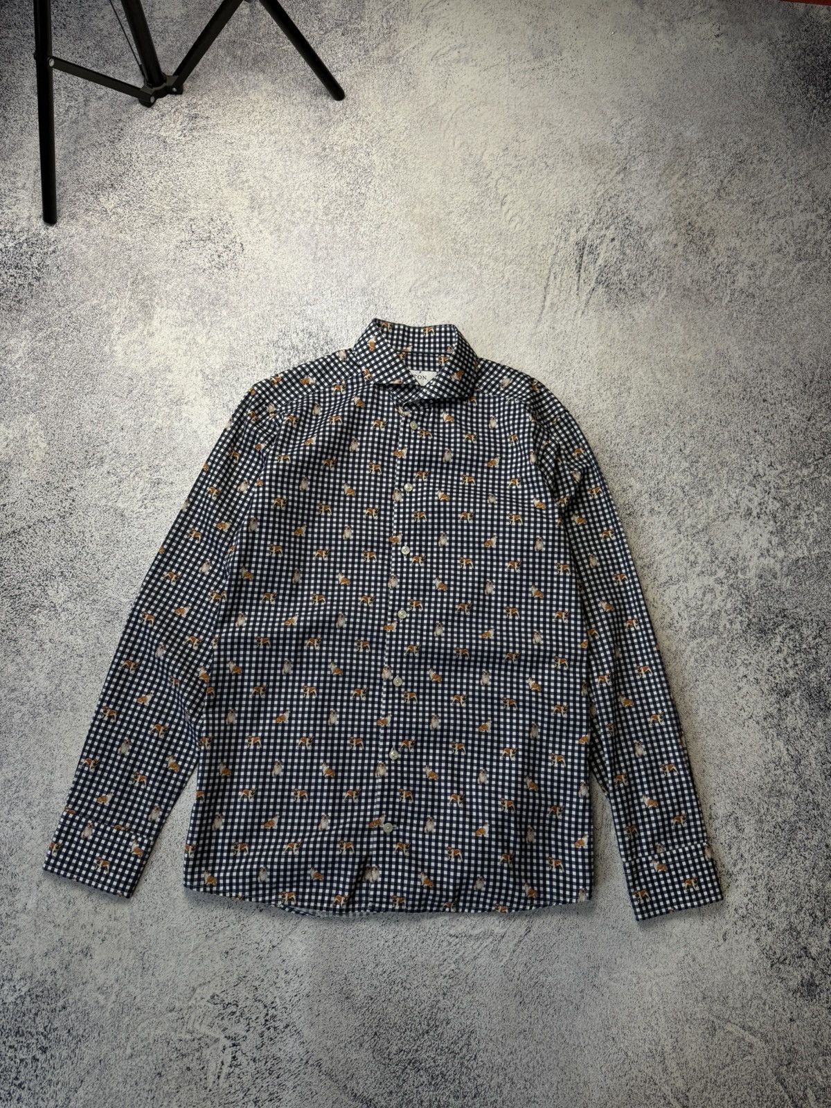 Eton ETON Mens Button Down Monogram Mops Slim Long Sleeve Shirt Size US M / EU 48-50 / 2 - 1 Thumbnail