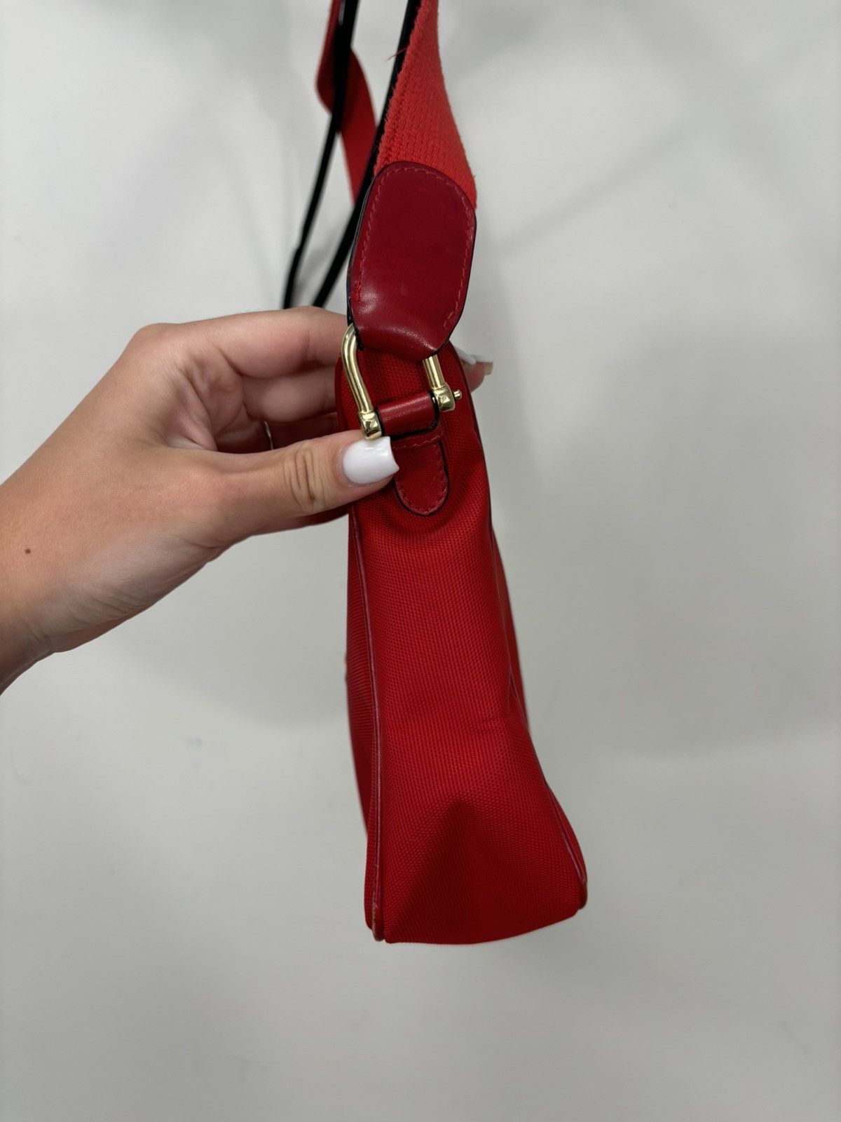 Celine Vintage Celine MO4 Red Fabric Minimalist Rare Shoulder Bag Size ONE SIZE - 3 Thumbnail