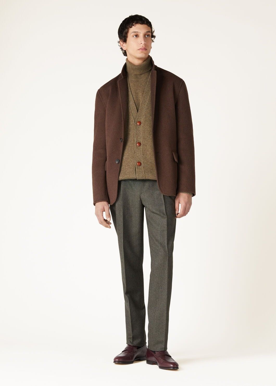 Loro Piana o1w1db10725 FAO6886 Fobello Turtleneck Sweater in Brown Size US XL / EU 56 / 4 - 2 Thumbnail