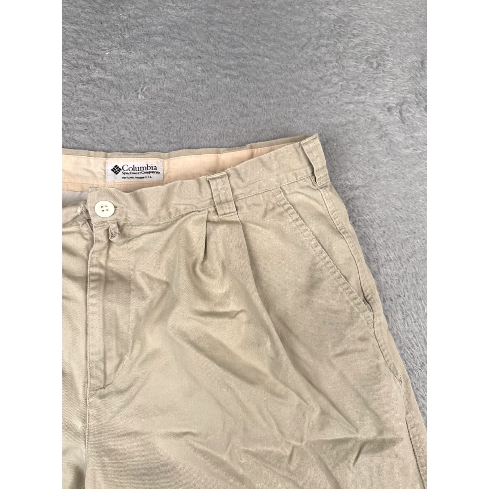 Vintage COLUMBIA Shorts Mens 38 Beige Bermudas Regular Fit 100% Cotton Casual Outdoor Size US 38 / EU 54 - 5 Thumbnail