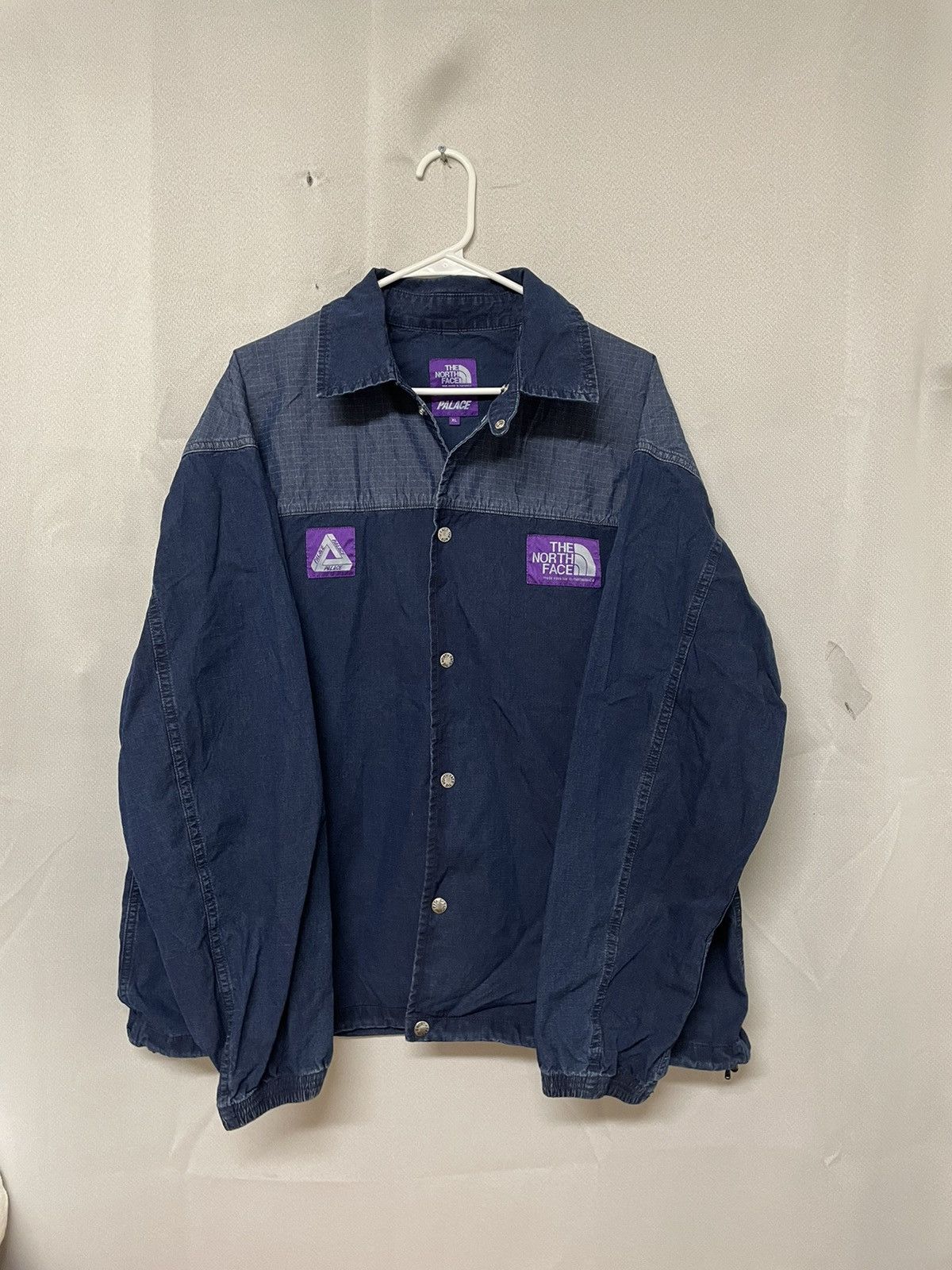 image of Palace X The North Face Purple Jacket in Navy, Men's (Size Small)