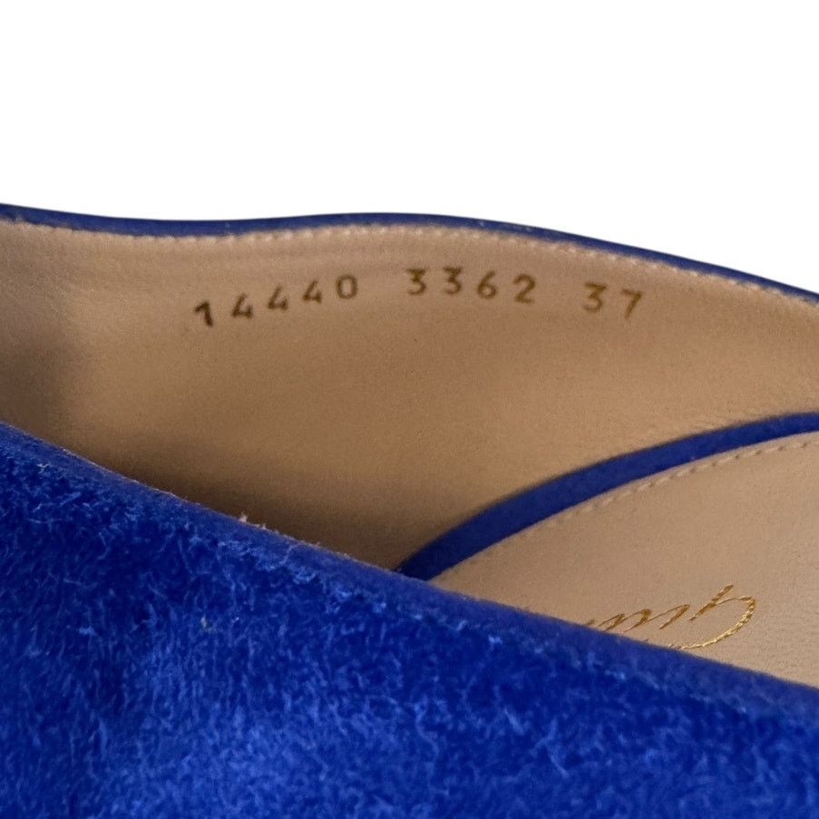 Gianvito Rossi Gianvito Rossi Italy Cobalt Blue Suede Mule Heels Sz 37 Size US 6.5 / IT 36.5 - 14 Thumbnail