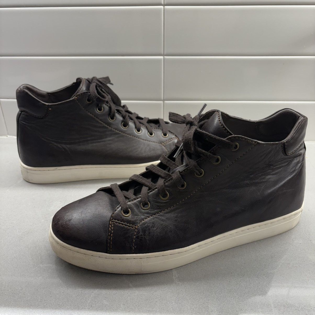 Trask TRASK Ashland Dark Brown Leather High-Top Sneaker Men’s 10 Size US 10 / EU 43 - 6 Thumbnail