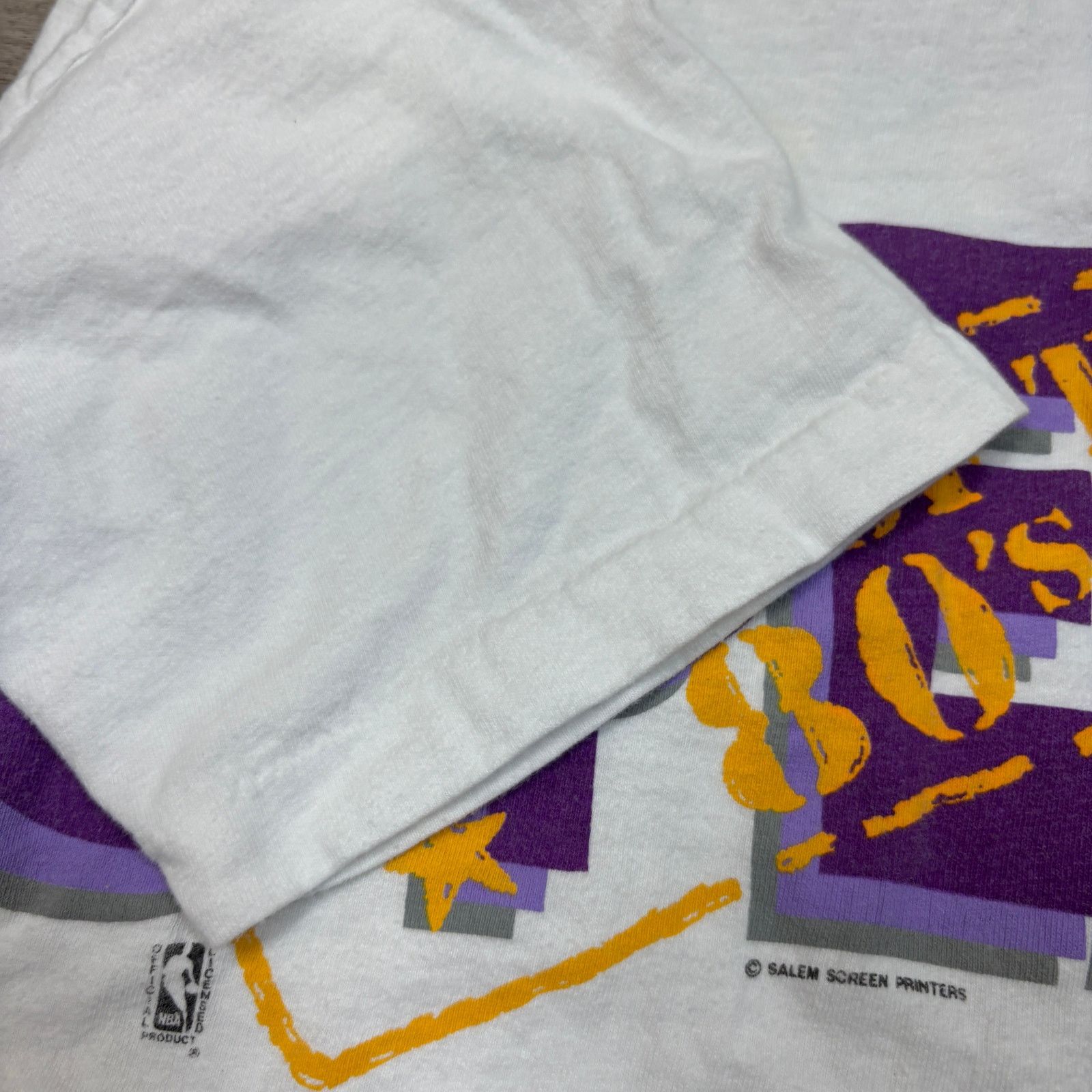 NBA × Vintage VTG 80s Lakers 3 Peat World Champions Single Stitch Shirt Sm Size US S / EU 44-46 / 1 - 7 Thumbnail
