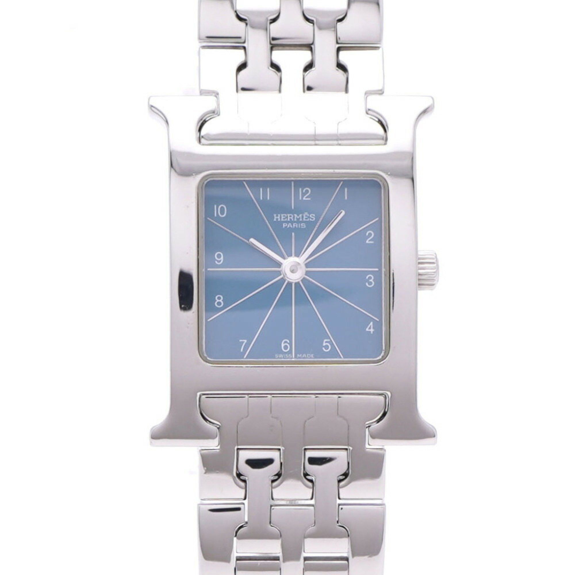 Hermes H Watch Hh1.210 Quartz Stainless Steel Blue Dial 0456Hermes, Women's