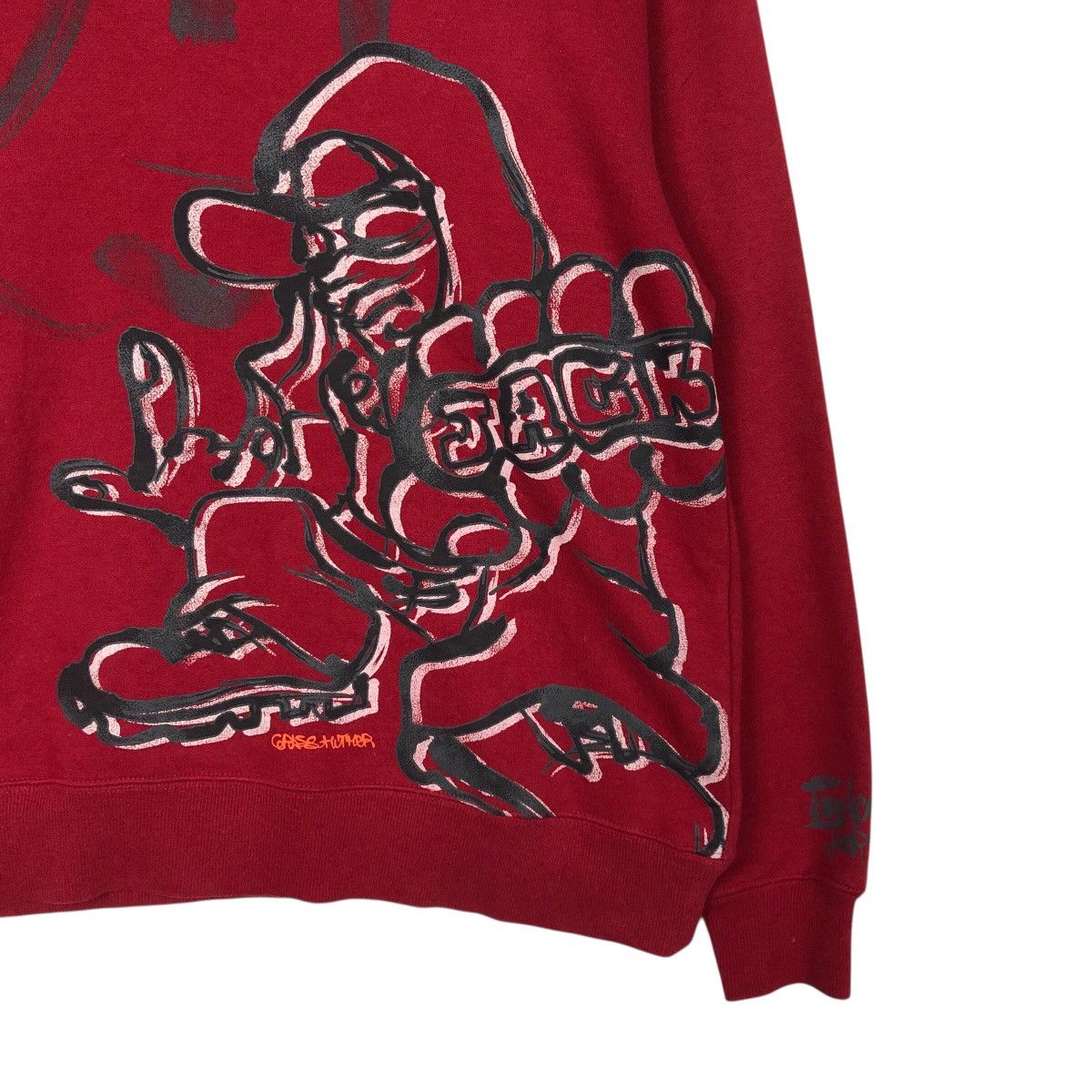 Japanese Brand 📌Vintage Sweatshirt The Hither Punk Design Biker Full Print Size US L / EU 52-54 / 3 - 6 Thumbnail