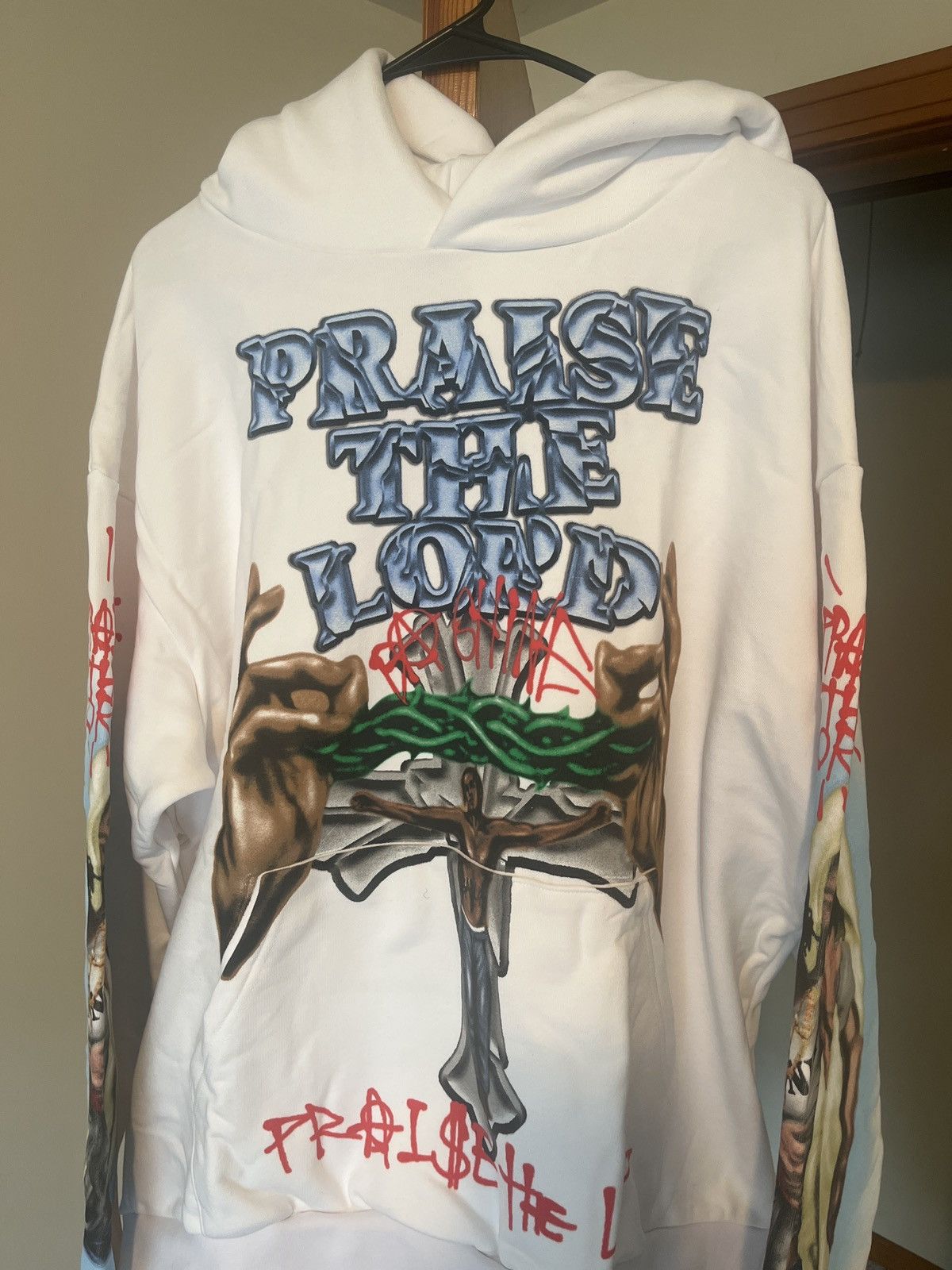 image of Asap Rocky Praise The Lord in White, Men's (Size XL)