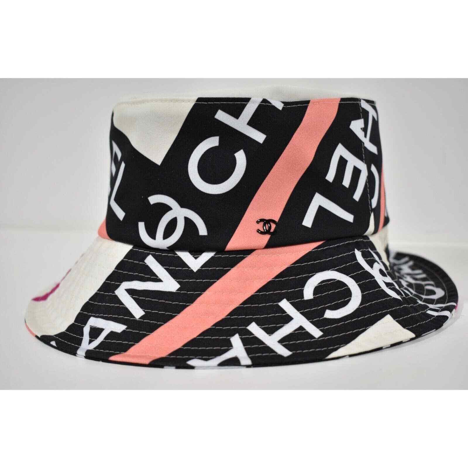 Chanel 22S Fabric CC Logo Sun Cloche Bucket Hat Small S