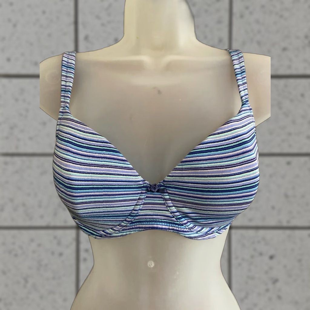 Victoria's Secret Victoria's Secret Blue Stripe Underwire Bra 36C Size ONE SIZE - 1 Thumbnail