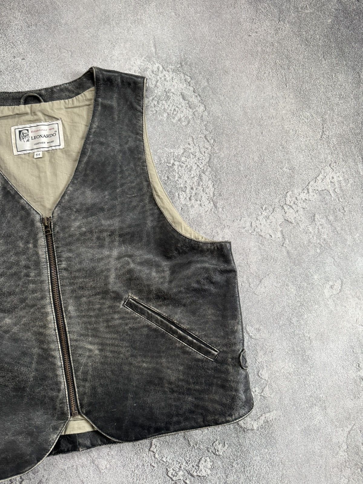 Leonard Paris Leonardo leather vest sleeveless jacket weatern cowboy 🤠 90s Size US M / EU 48-50 / 2 - 3 Thumbnail