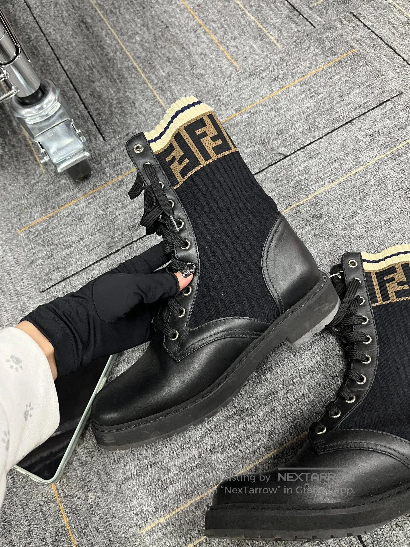 Fendi FENDI Fendi Patchwork Knitted Monogram Sock Booties Size 3 Size US 5.5 / IT 35.5 - 2 Thumbnail