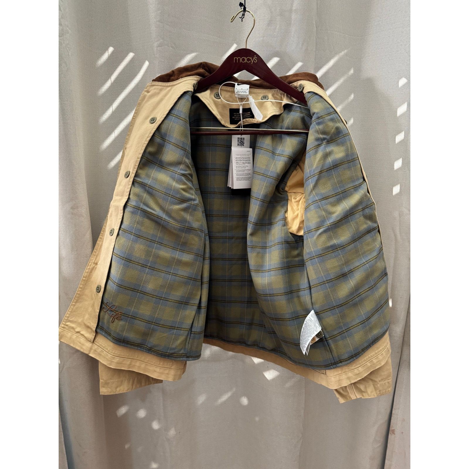 Nike Life Flannel Lined Stretch Cotton Blend Canvas Barn Coat med Size US M / EU 48-50 / 2 - 7 Thumbnail