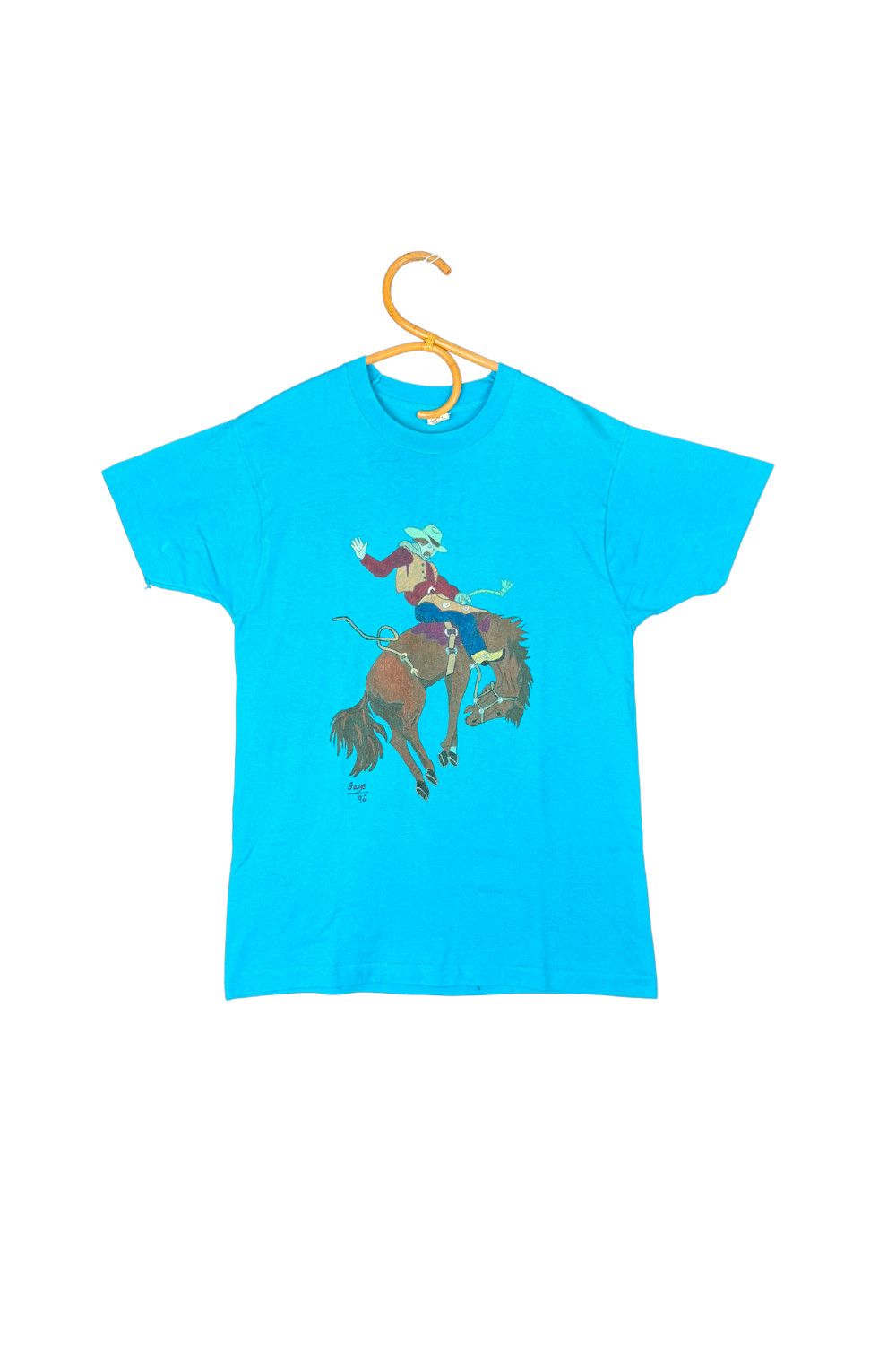 Fruit Of The Loom 1992 Western Cowboy Illustration Tee USA Single Stitch Size US M / EU 48-50 / 2 - 1 Thumbnail