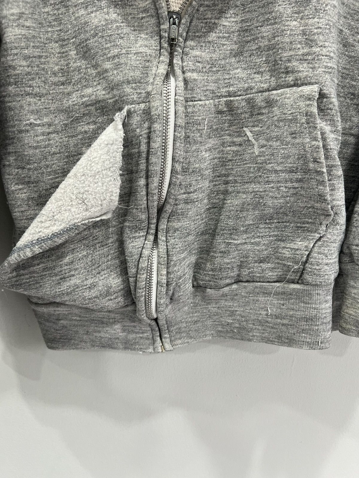 Vintage Vintage 90s Thrashed Big Yank Thermal Lined Hoodie zip blank Size US S / EU 44-46 / 1 - 5 Thumbnail