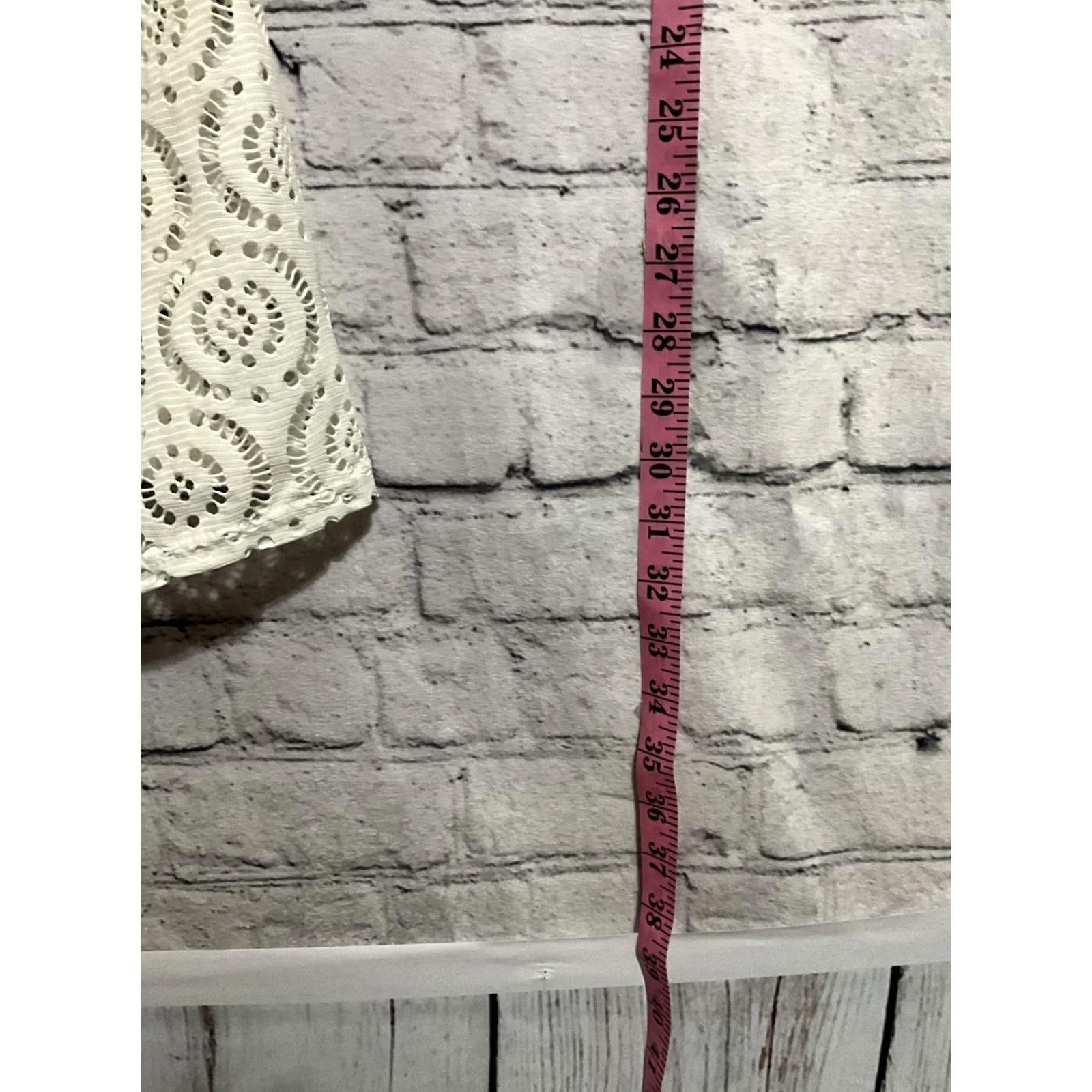 Vintage LA CLASS White Eyelet Lace Dress Sleeveless Large Women Size L / US 10 / IT 46 - 5 Thumbnail