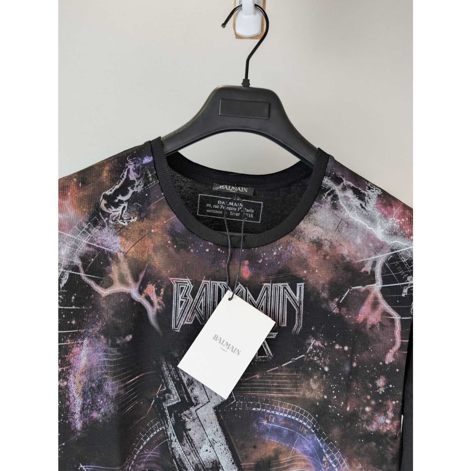 Balmain o1rshd1 Q:2 / Galaxy Ribbed Long Sleeve T-Shirt Black/Multi Size US L / EU 52-54 / 3 - 7 Thumbnail