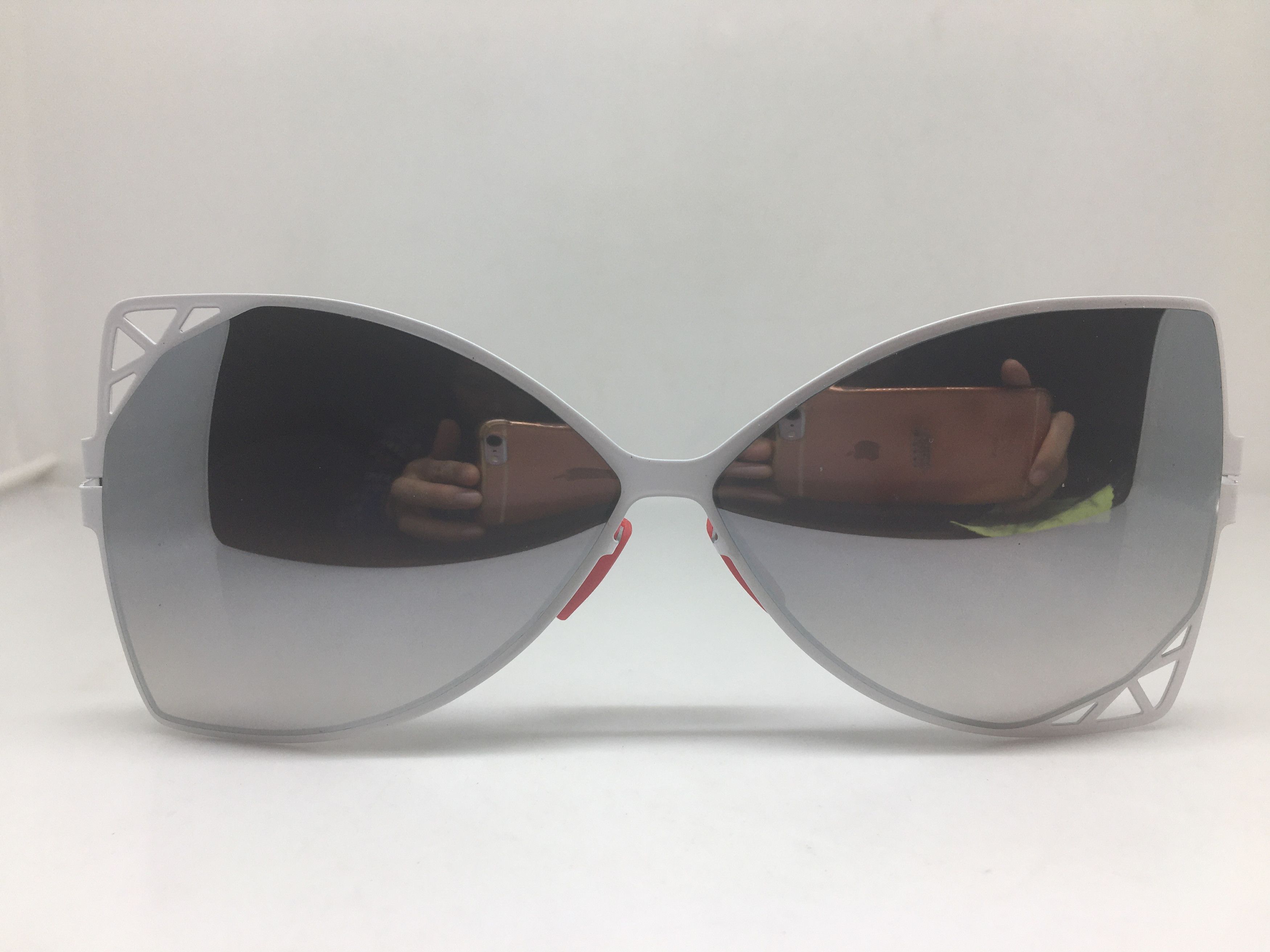 Other White Alloy AsymmetricCat Eye Sunglasses Frame Size ONE SIZE - 1 Thumbnail