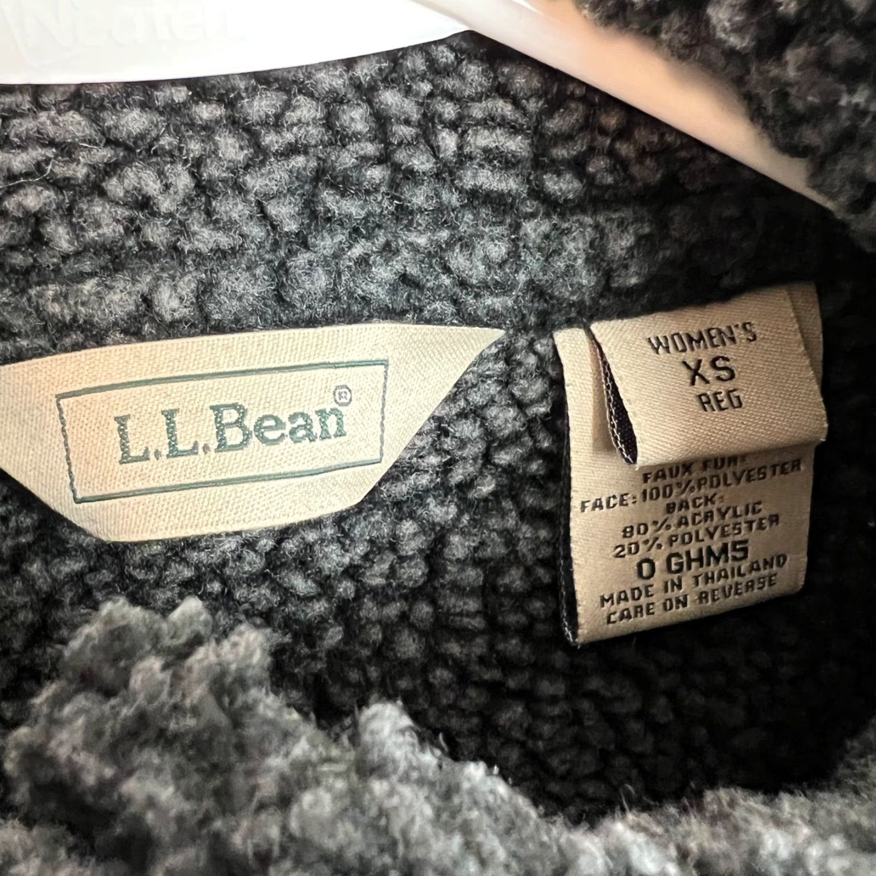Vintage L.L. Bean Coat XS Black Faux Fur Shearling Trim Long Womens Size XS / US 0-2 / IT 36-38 - 3 Thumbnail