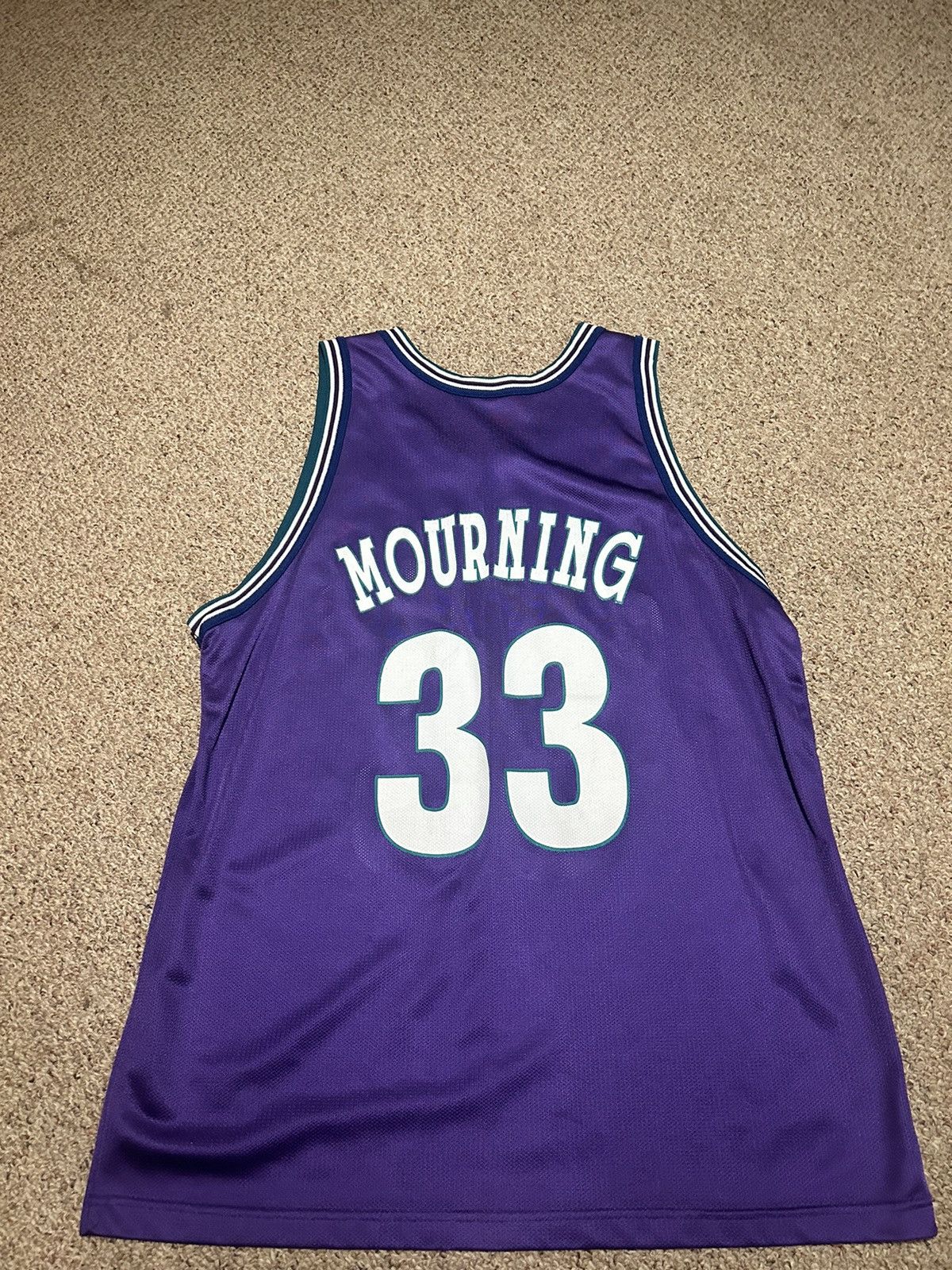 Champion × NBA Vintage Charlotte Hornets jersey -Alonzo Mourning Size US M / EU 48-50 / 2 - 2 Thumbnail