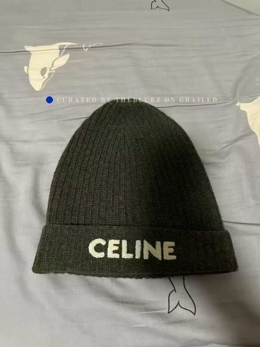 Celine Celine Olive Green Beanie Size ONE SIZE - 1 Thumbnail