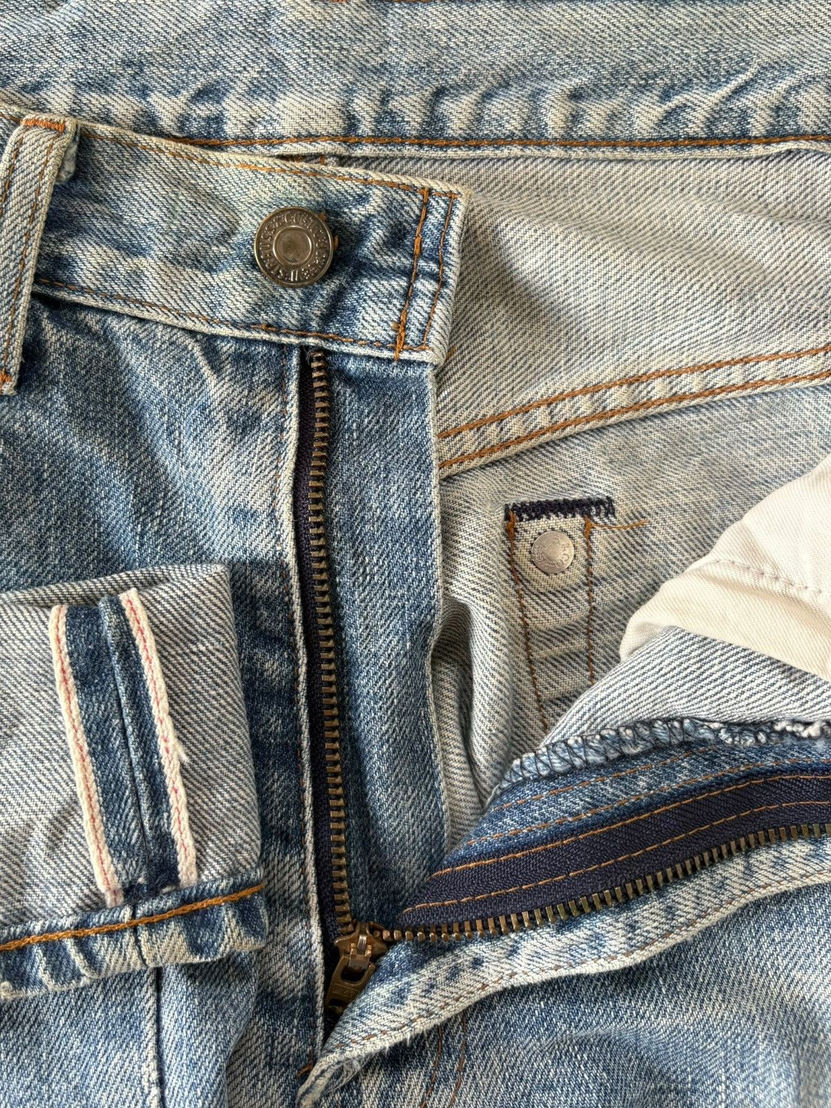 Levi's Vintage 90s Levis 502 Big E Selvedge Mud Wash Distress Jeans Size US 29 - 5 Thumbnail