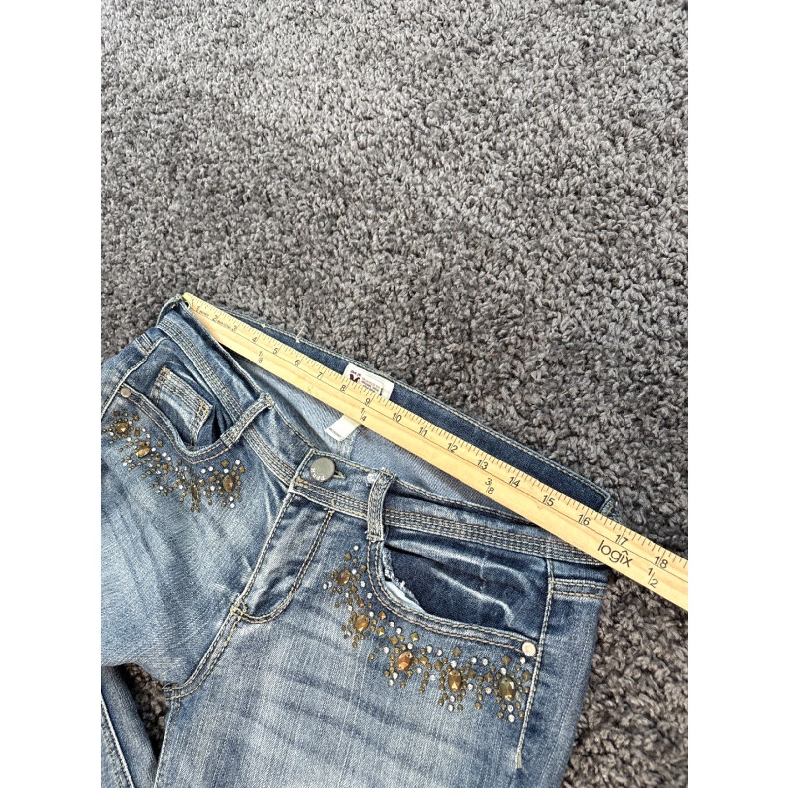 Vintage **VINTAGE Mudd Jeans Bootcut Womens Light Wash Rhinestone 34x32** User: Vintage Mudd Jeans Bootcut Womens Light Wash Rhinestone 34x32 Size 24" / US 00 / IT 34 - 4 Thumbnail