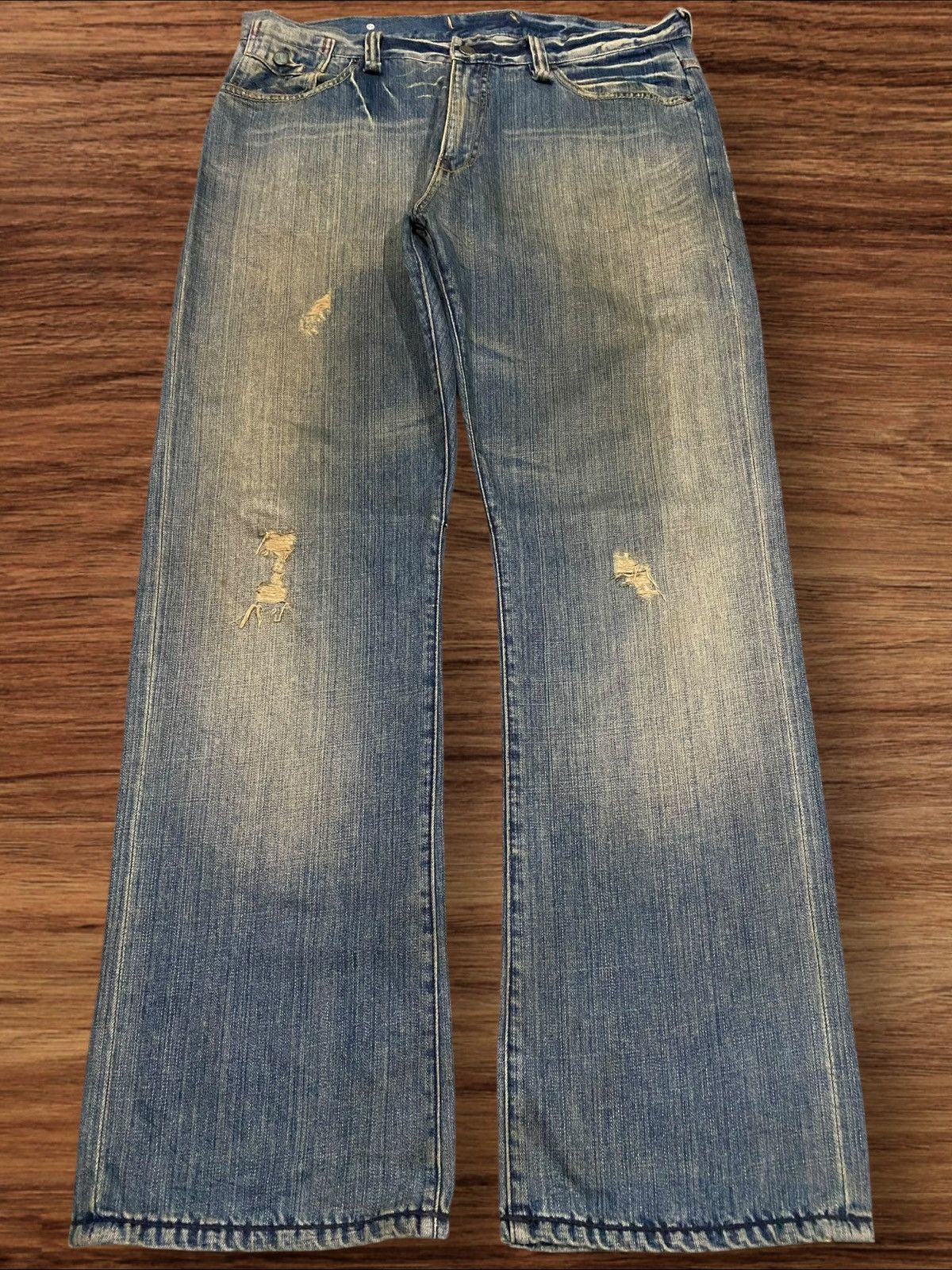 Artful Dodger ⚡️Baggy⚡️Artful Dodgers Distressed Blue Wash Streetwear Jeans Size US 36 / EU 52 - 2 Thumbnail