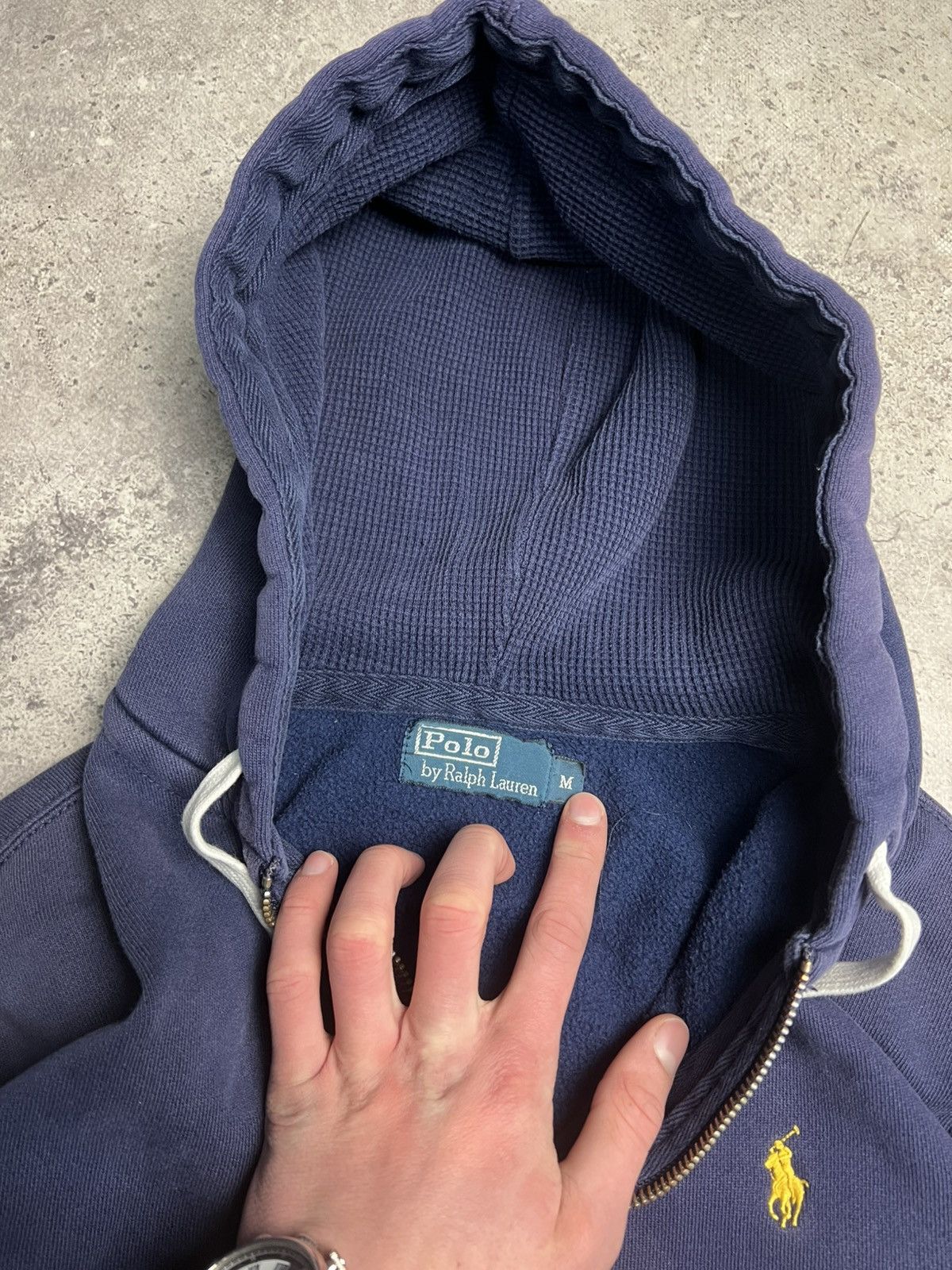Polo Ralph Lauren Vintage 90s Polo Ralph Lauren Zip Up Hoodie Blue faded Size US M / EU 48-50 / 2 - 9 Thumbnail