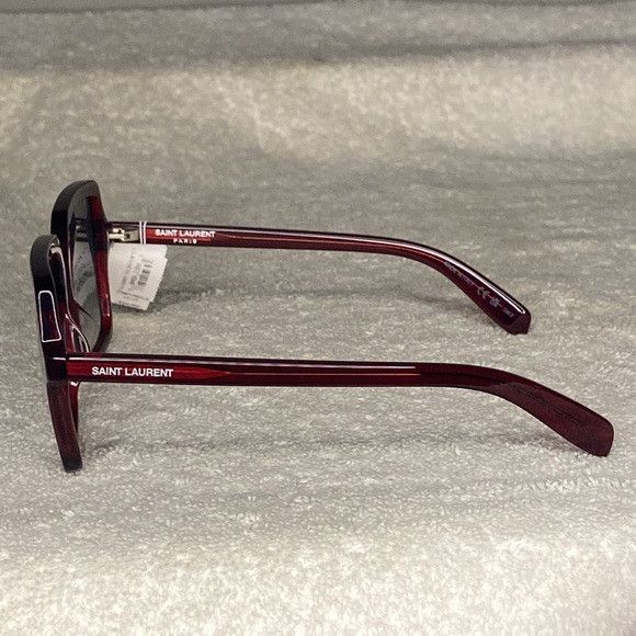 Saint Laurent Paris Saint Laurent 54mm Square Sunglasses in Brown [IN CASE] Size ONE SIZE - 4 Thumbnail