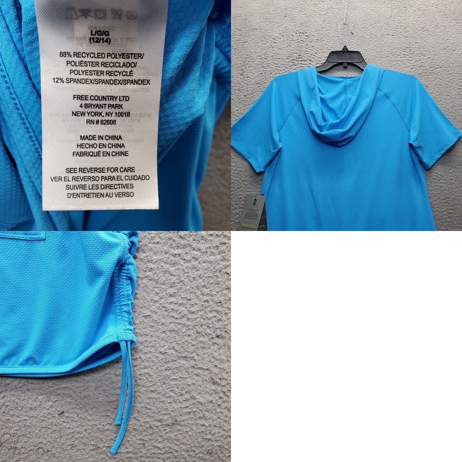 Free Country Free Country Sundress Women L Blue Short Sleeves Ruched UPF 50 SZLSS5808 Size 36" / US 14 / IT 50 - 8 Thumbnail