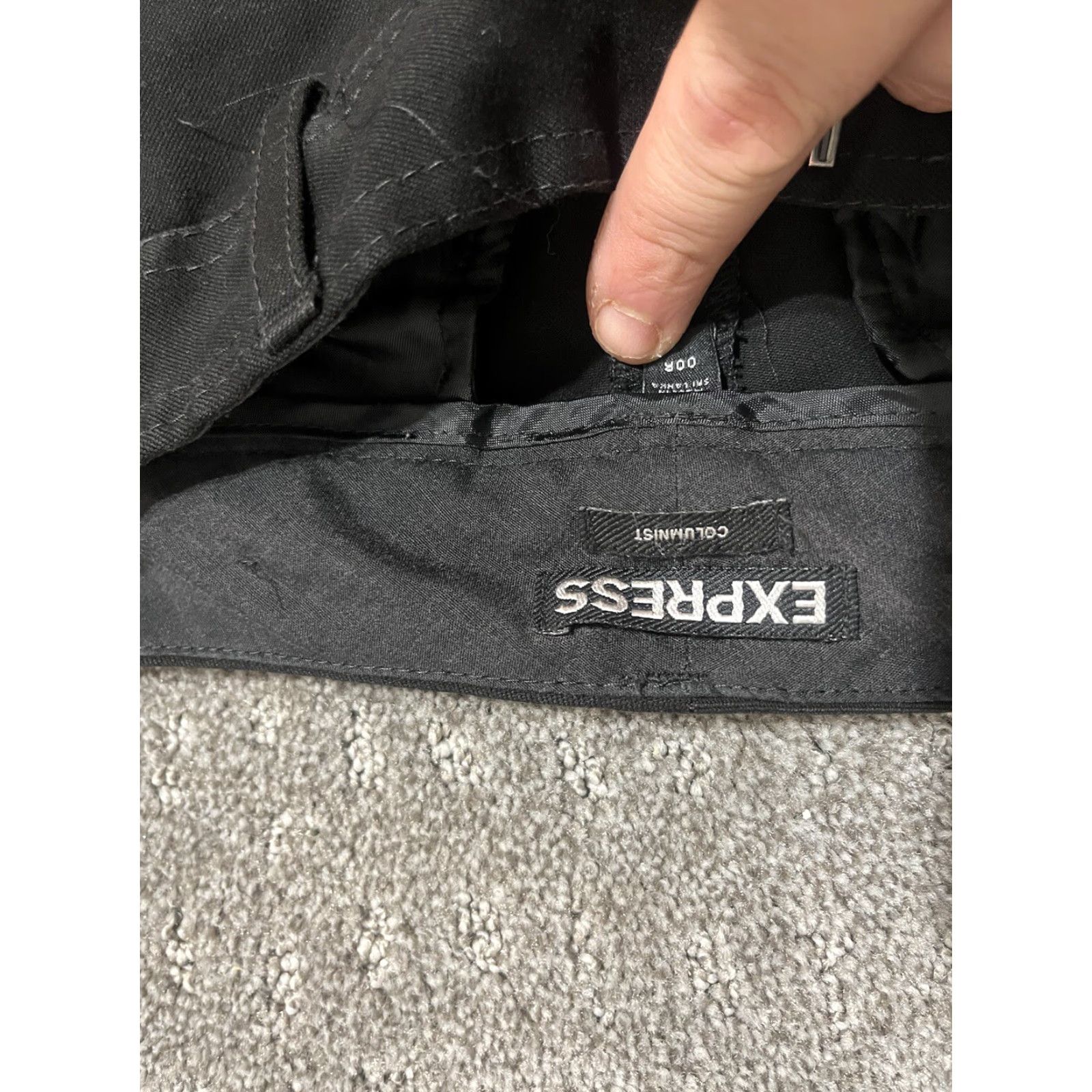 Express Express Columnist Pants Womens 00 Black Mid Rise Flat Front Ankle Straight Size 24" / US 00 / IT 34 - 5 Thumbnail