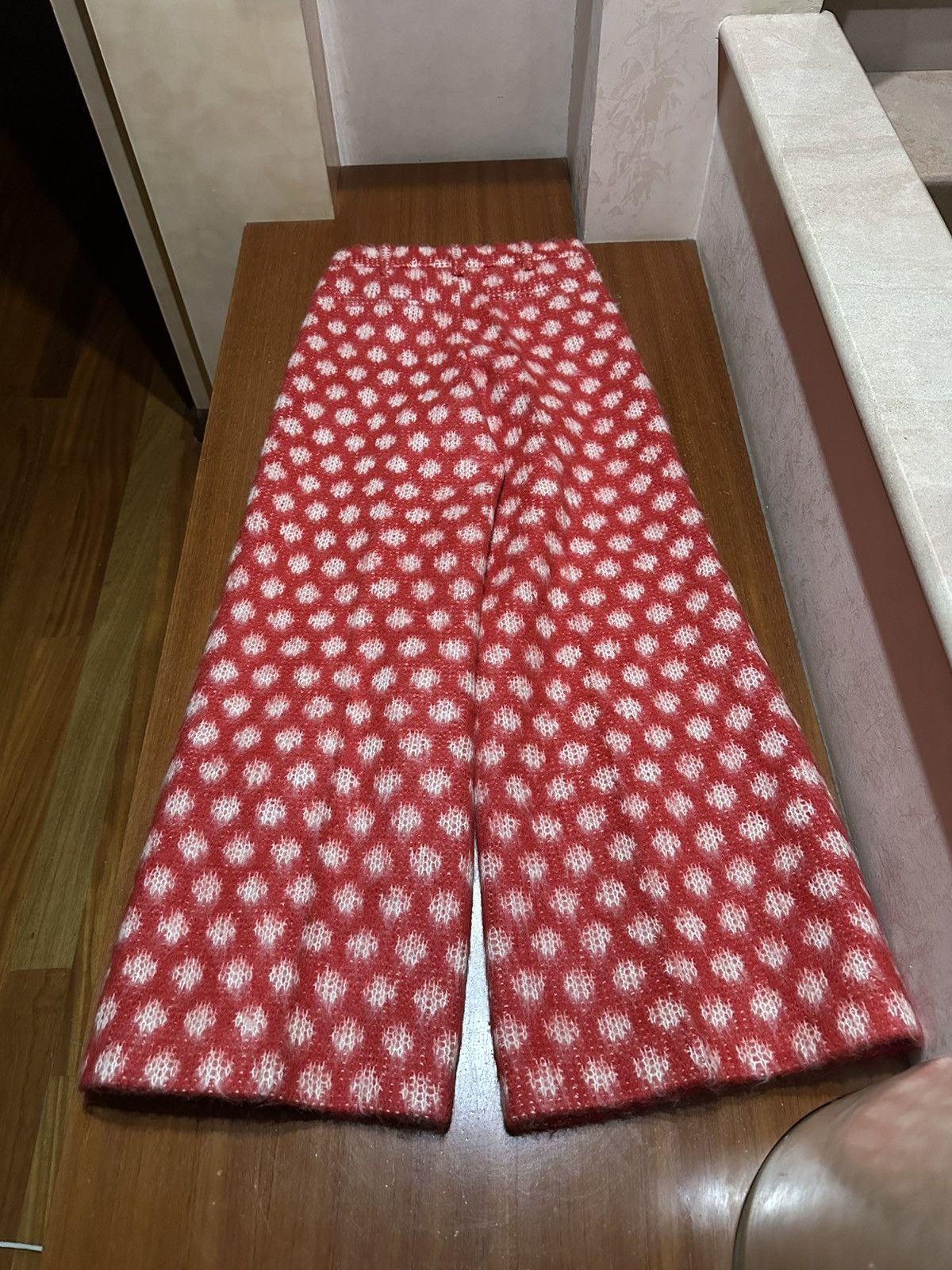 Marni Marni DINGYUN ZHANG fw23 Mohair red & white dots pants Size 27" / US 4 / IT 40 - 12 Thumbnail