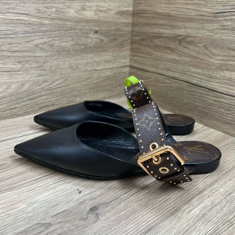 Louis Vuitton Louis Vuitton Sofia Black and Brown Pointed Toe Flats Size US 5.5 / IT 35.5 - 2 Thumbnail