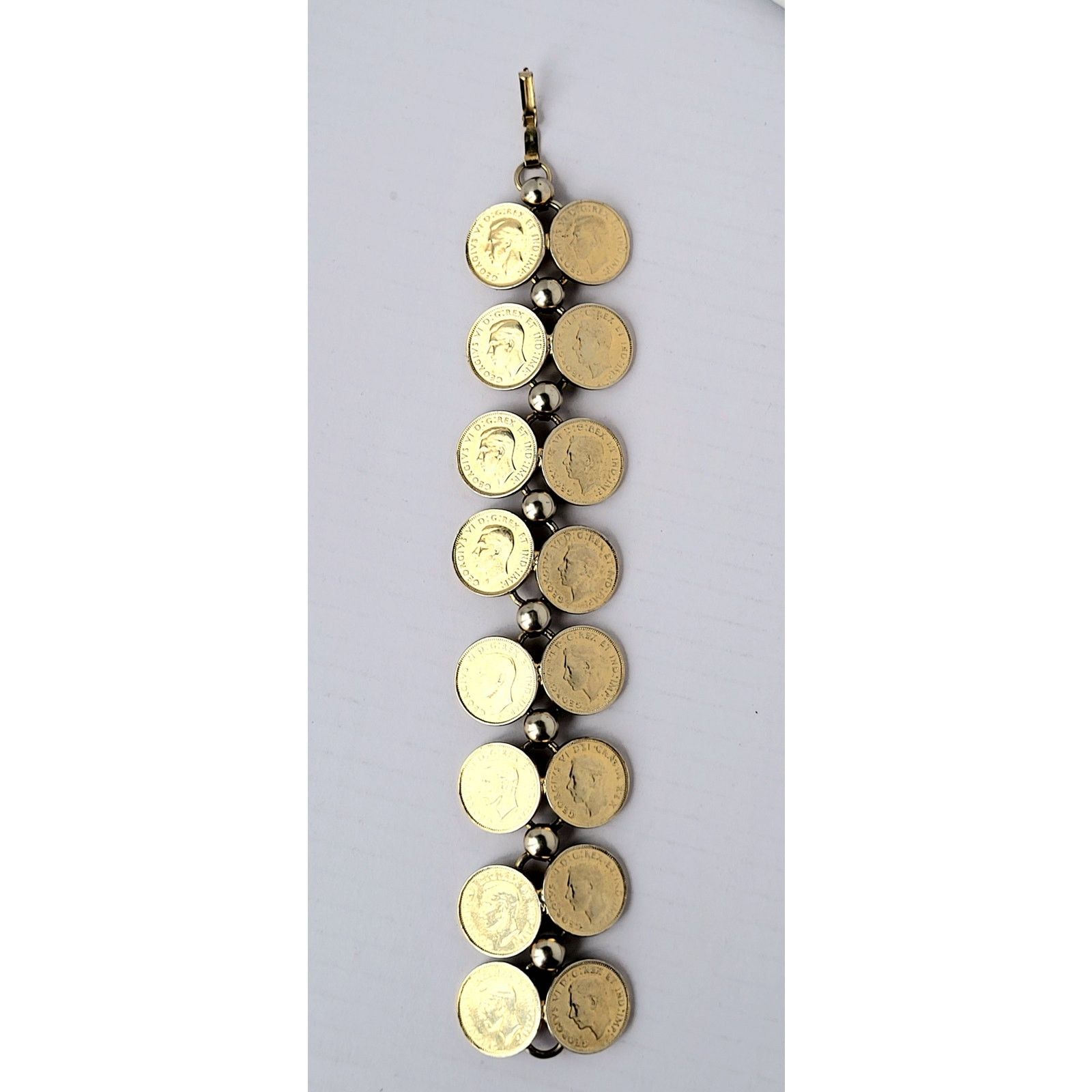 Other Canada Coin Charm Bracelet Vintage 1940s Gold Funky Chic Size ONE SIZE - 2 Thumbnail
