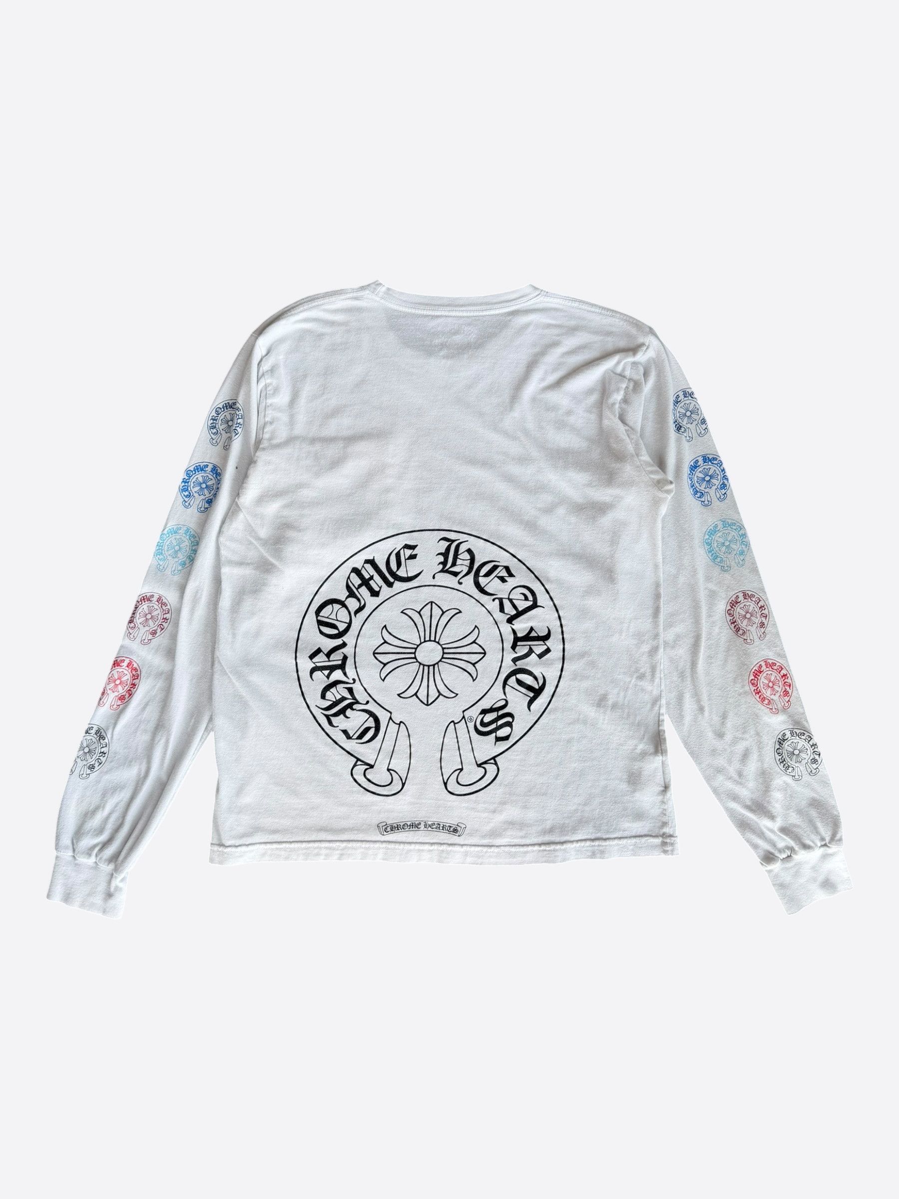 Chrome Hearts White & Multicolor Horseshoe Logo Longsleeve T-Shirt Size US M / EU 48-50 / 2 - 1 Thumbnail